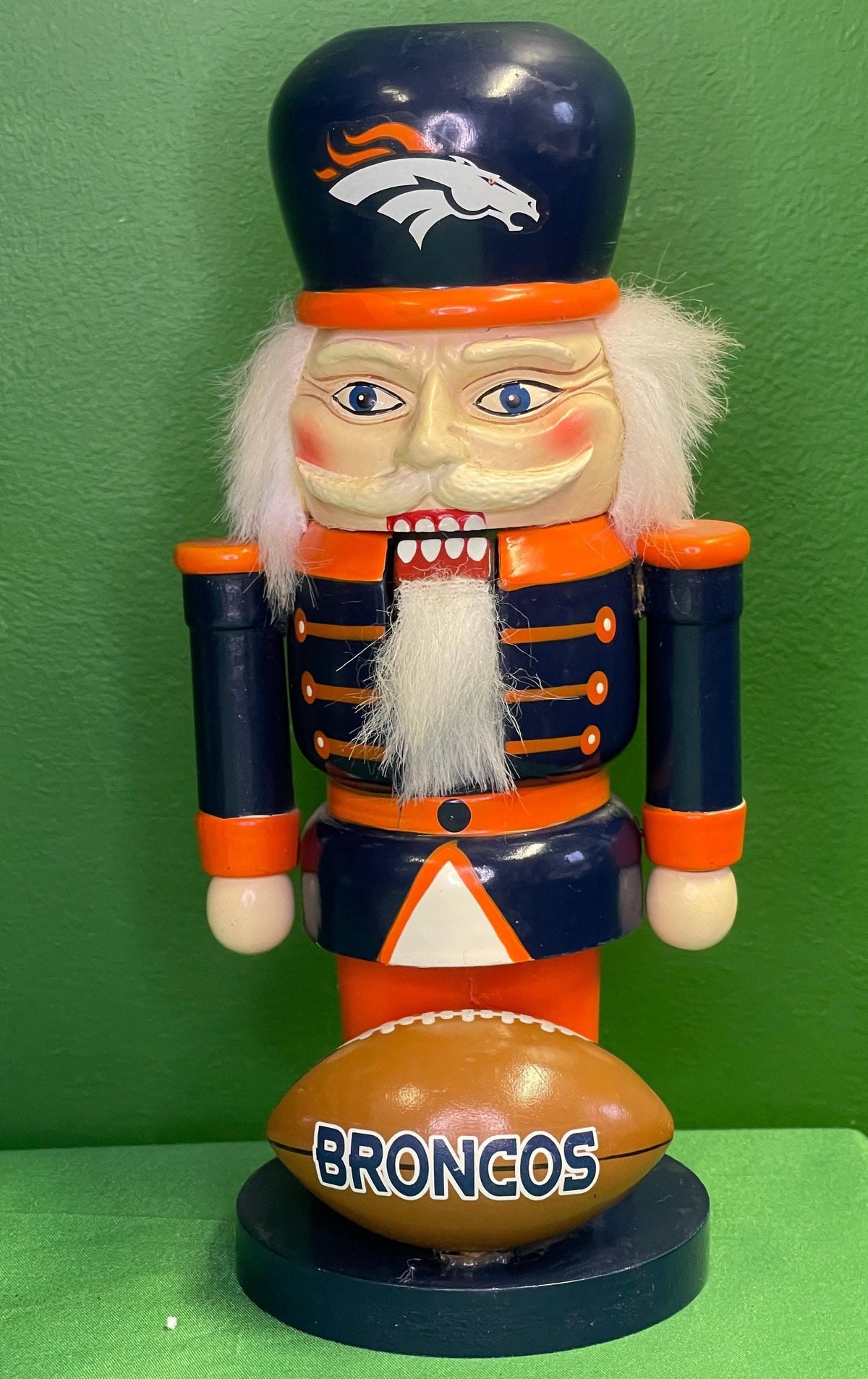 NFL Denver Broncos Wooden Nutcracker 10" Statue Christmas Decoration