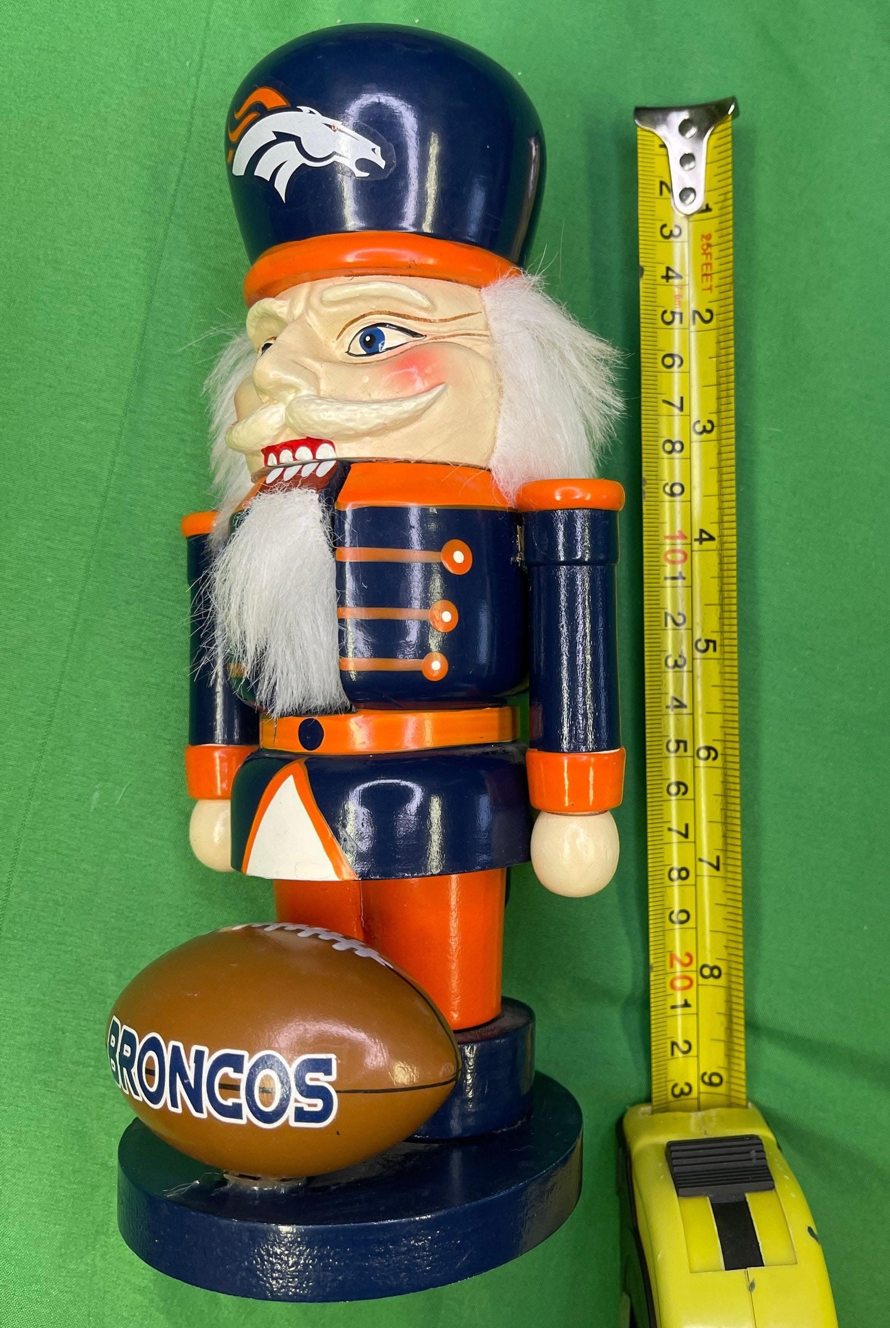 NFL Denver Broncos Wooden Nutcracker 10" Statue Christmas Decoration