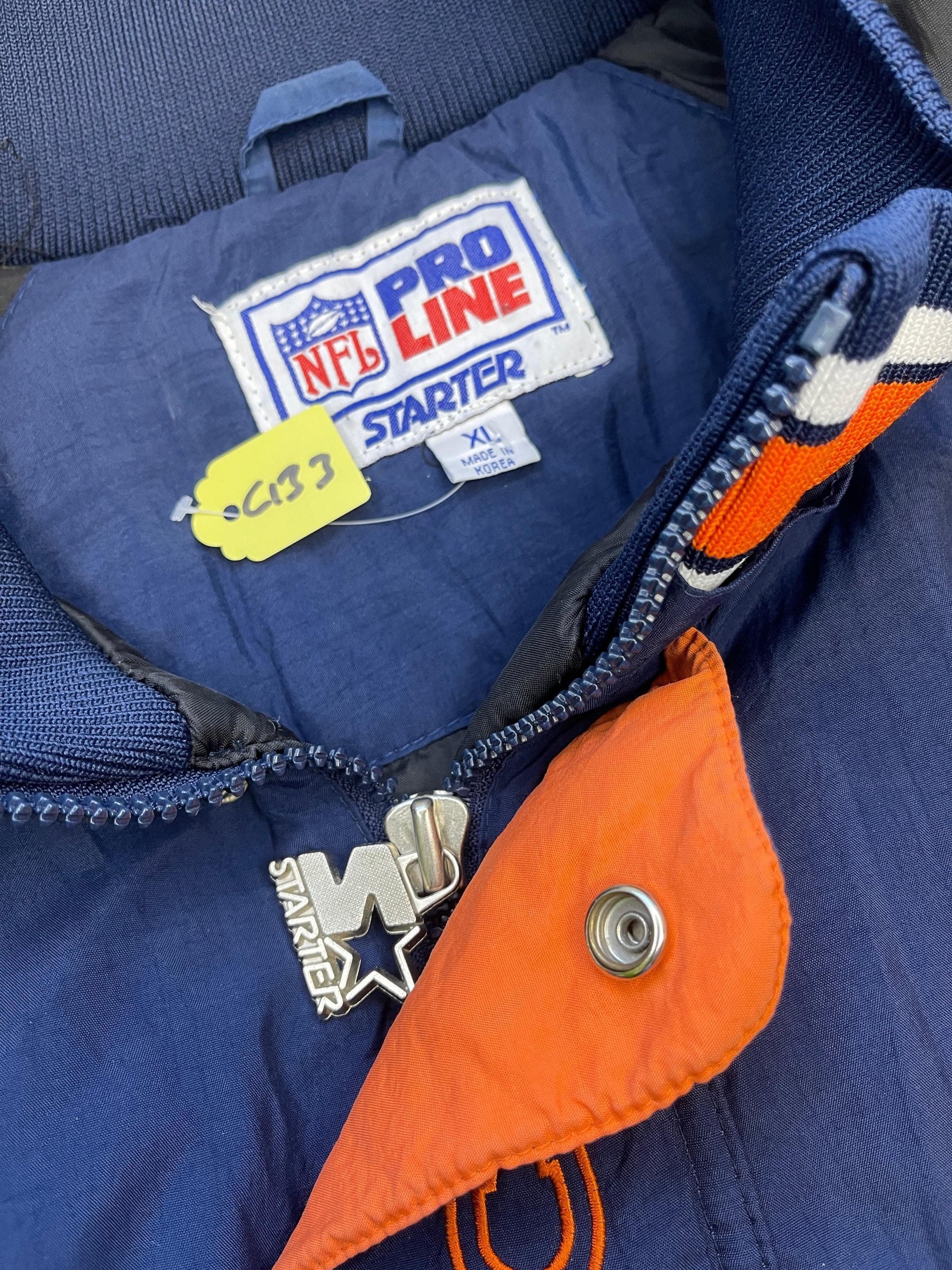 NFL Denver Broncos Pro Line Starter Vintage 1/2 Zip Jacket Coat Men's X-Large