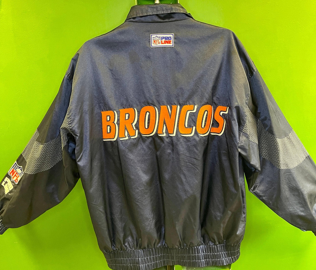 NFL Denver Broncos Logo Athletic Pro Line Windbreaker Jacket Men's Large