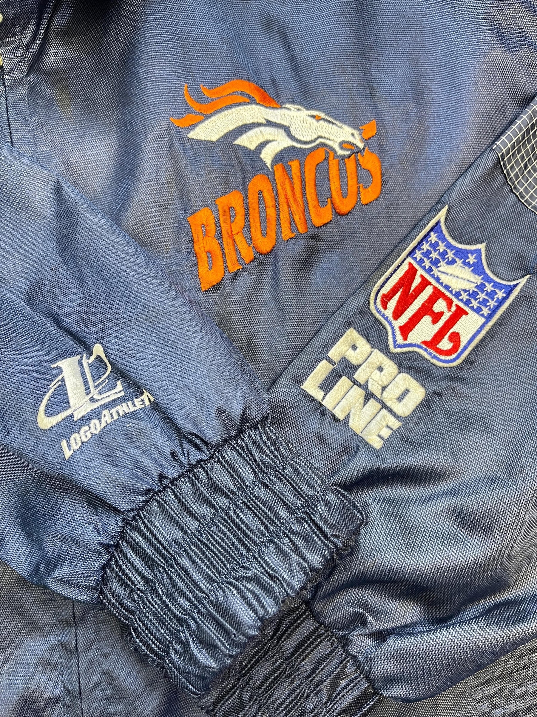 NFL Denver Broncos Logo Athletic Pro Line Windbreaker Jacket Men's Large