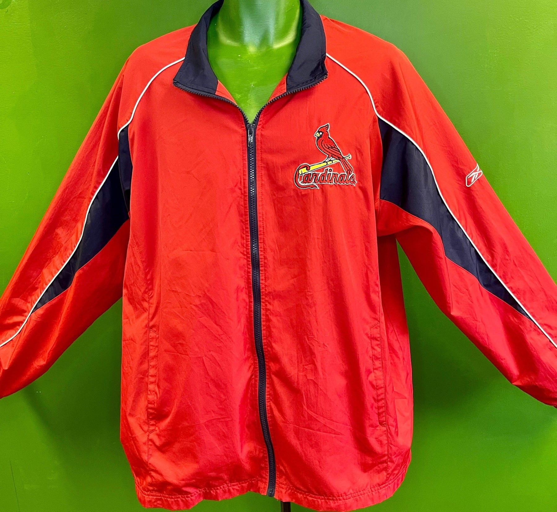 MLB St Louis Cardinals Reebok Vintage Light Jacket Windbreaker Men's Large
