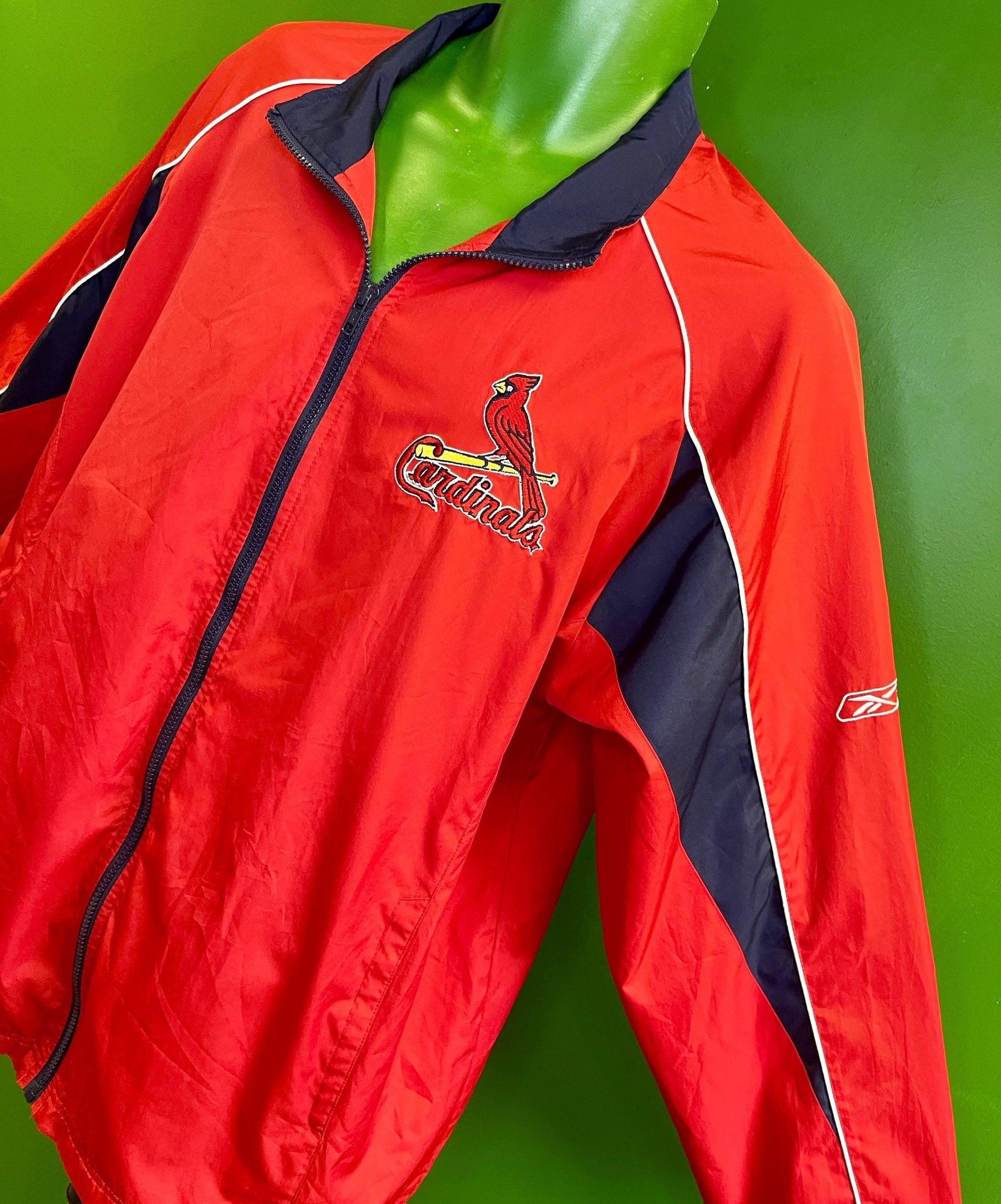 MLB St Louis Cardinals Reebok Vintage Light Jacket Windbreaker Men's Large