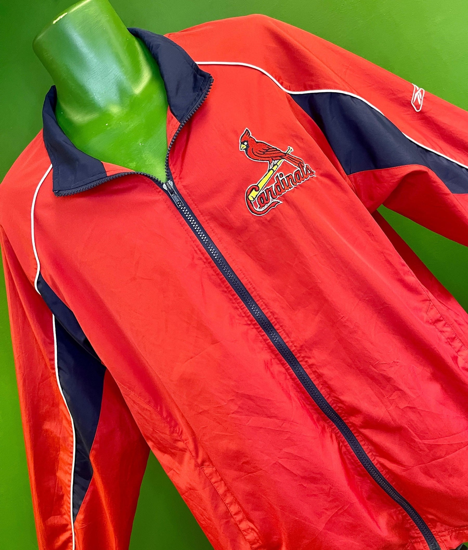 MLB St Louis Cardinals Reebok Vintage Light Jacket Windbreaker Men's Large