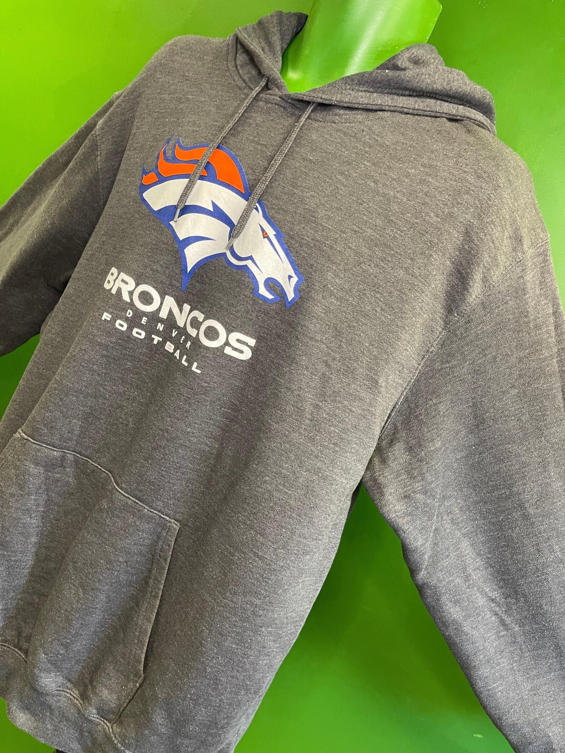 NFL Denver Broncos Charcoal Grey Hoodie Men's X-Large