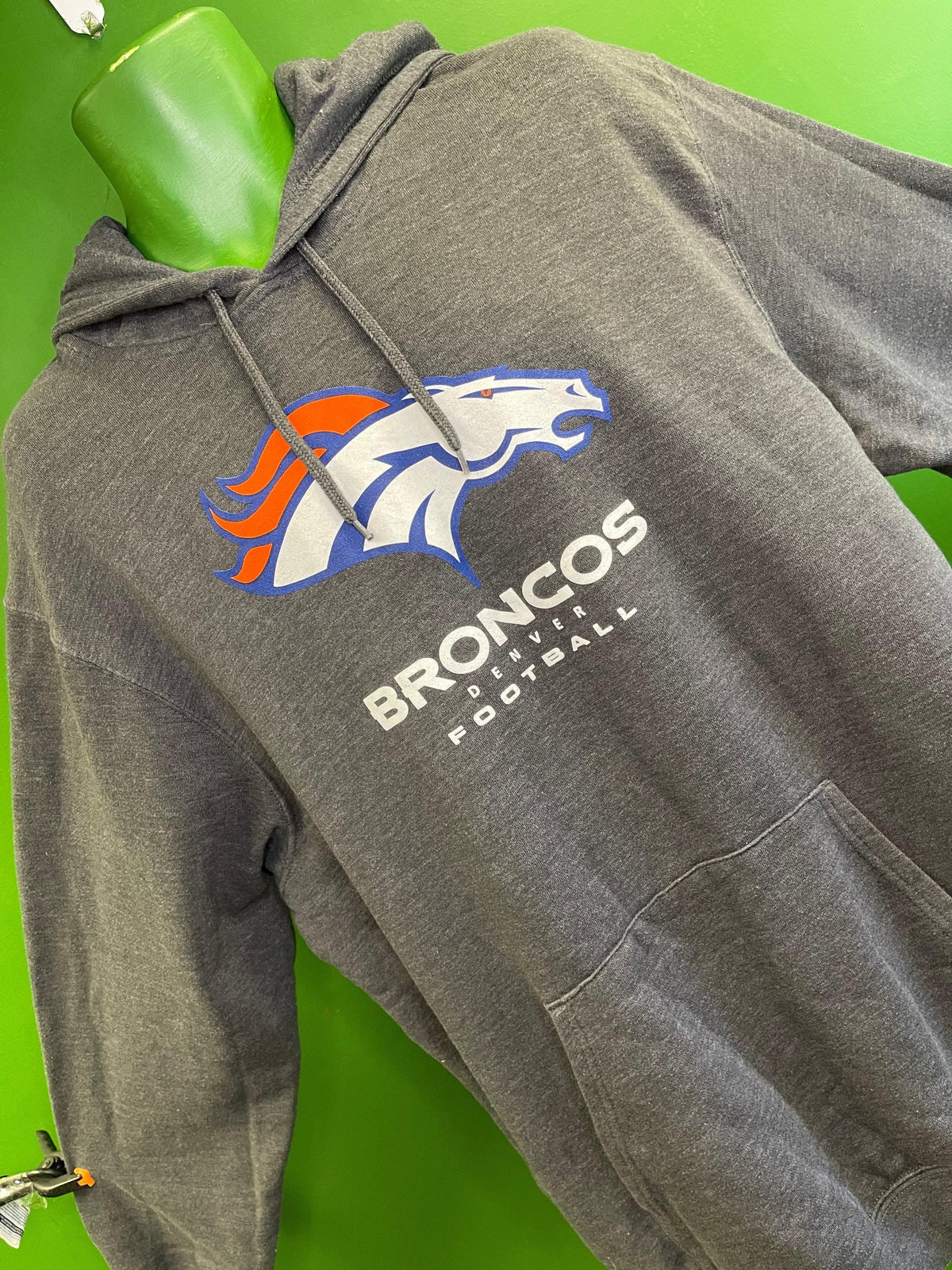 NFL Denver Broncos Charcoal Grey Hoodie Men's X-Large