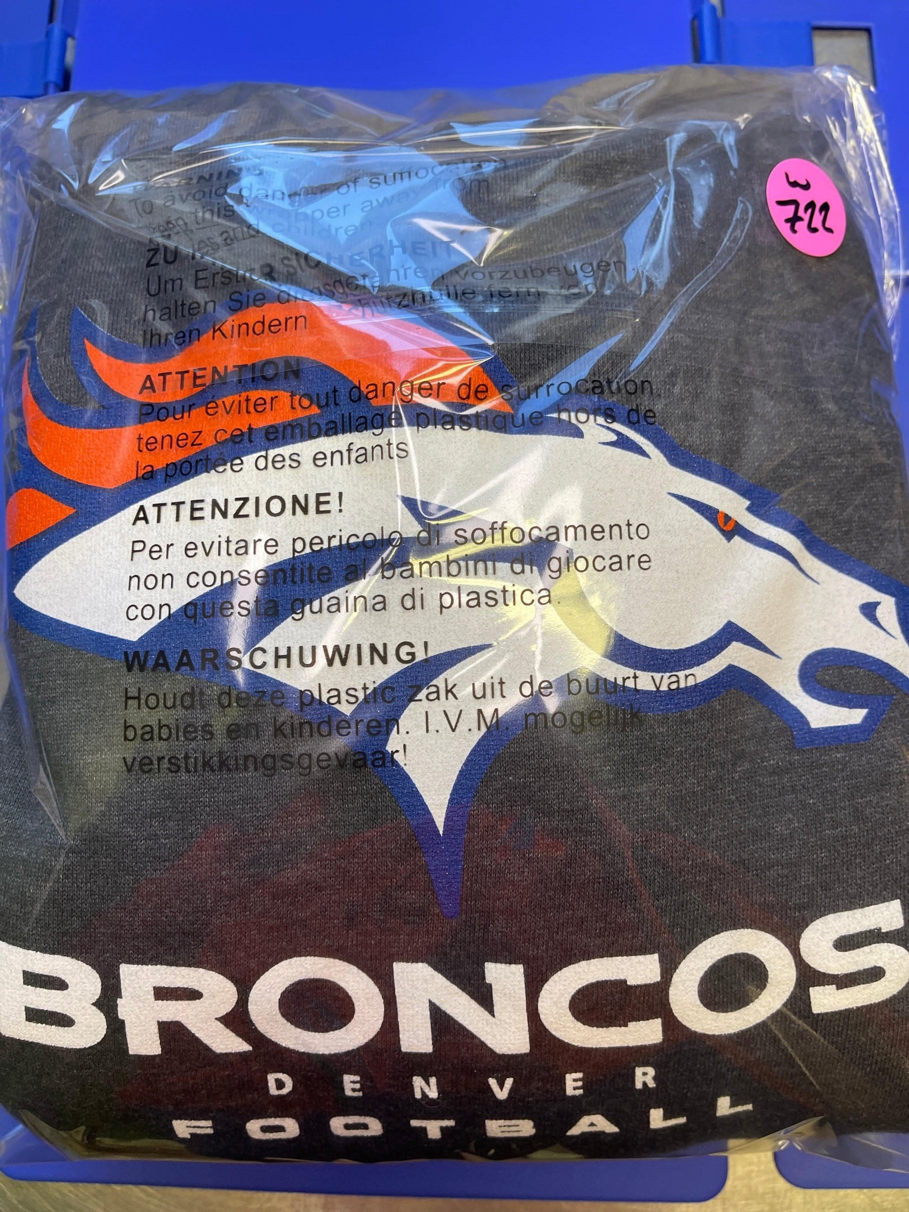 NFL Denver Broncos Charcoal Grey Hoodie Men's X-Large