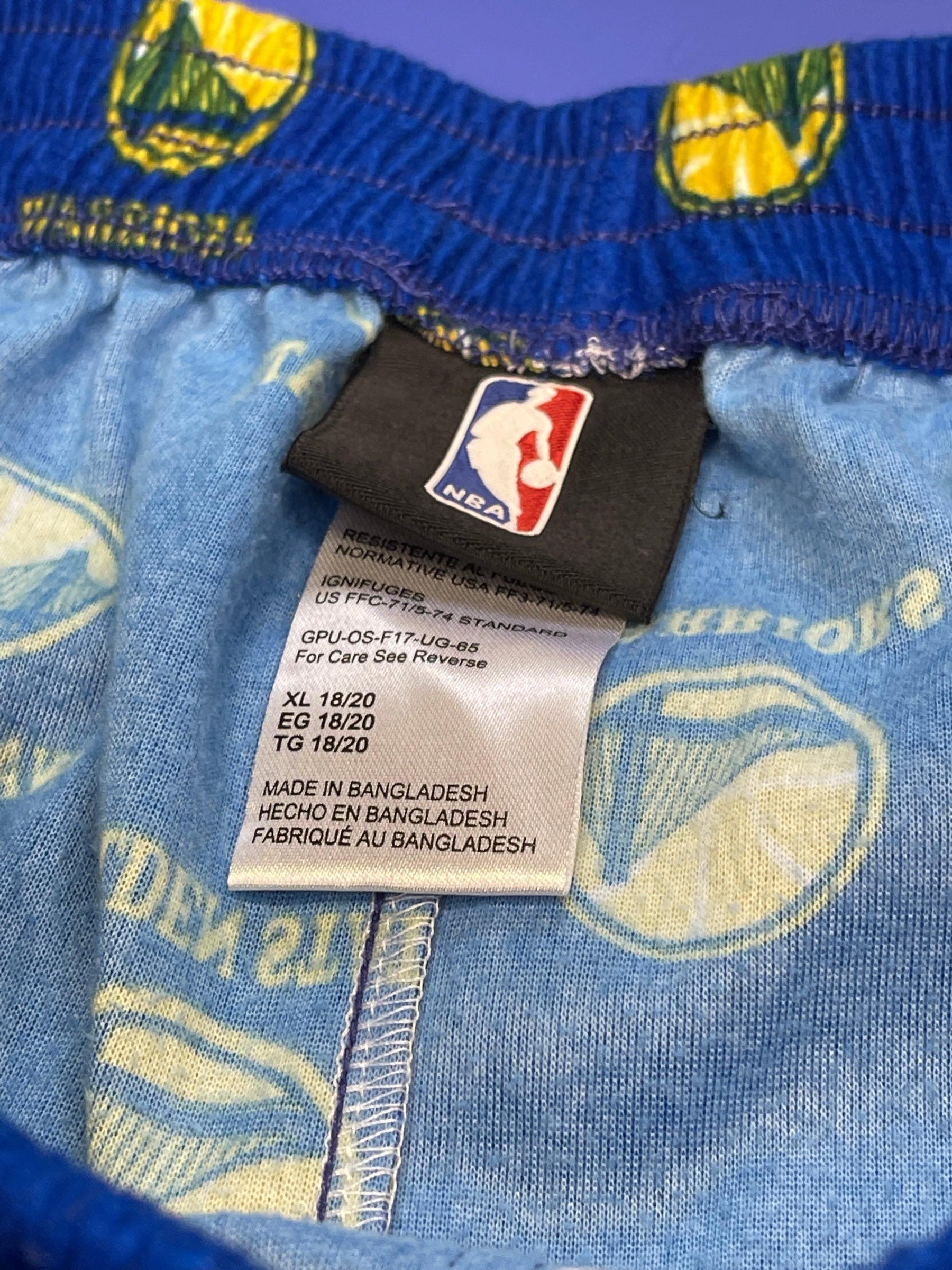 NBA Golden State Warriors Pyjama Bottoms Trousers Youth X-Large 18-20