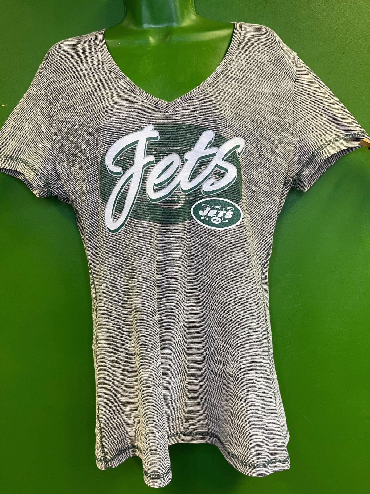 NFL New York Jets Space Dye V-Neck T-Shirt Women's Large NWT