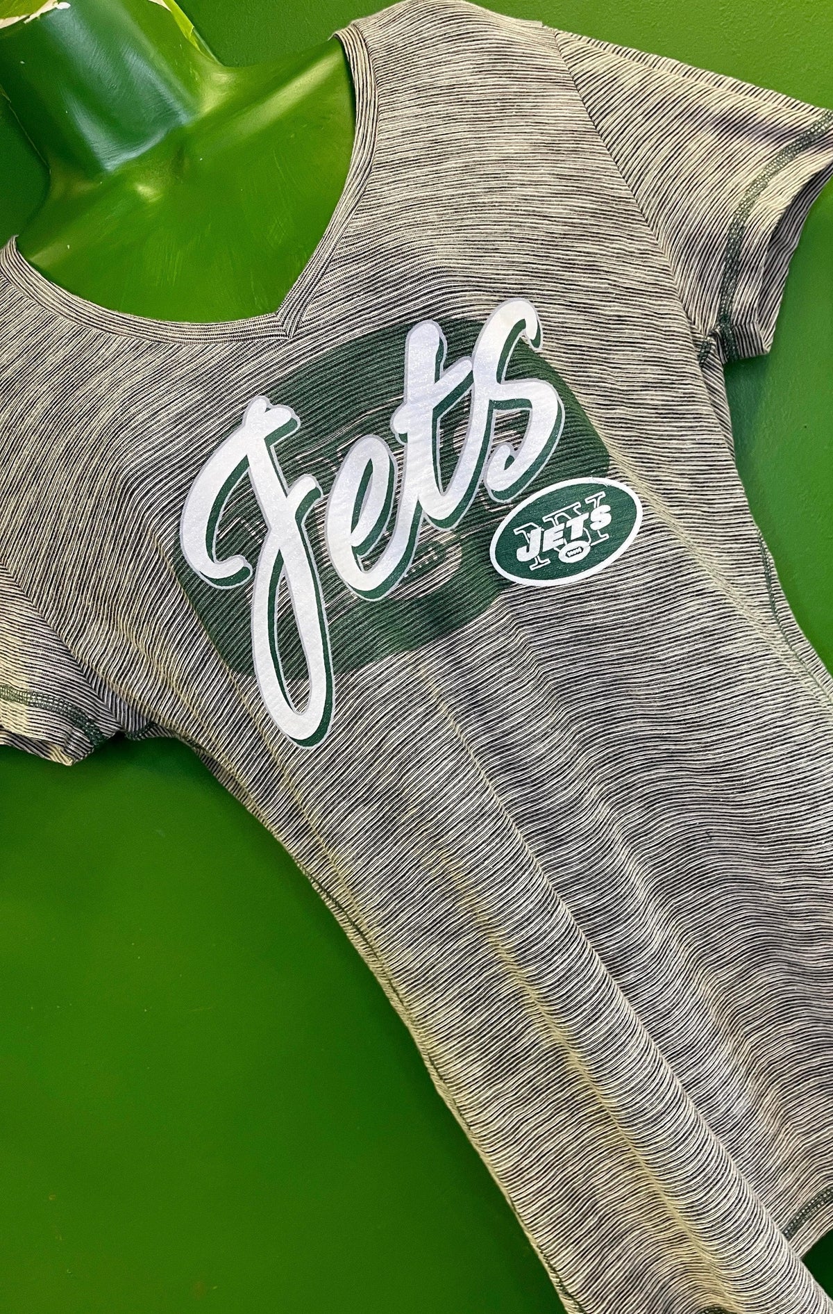 NFL New York Jets Space Dye V-Neck T-Shirt Women's Large NWT