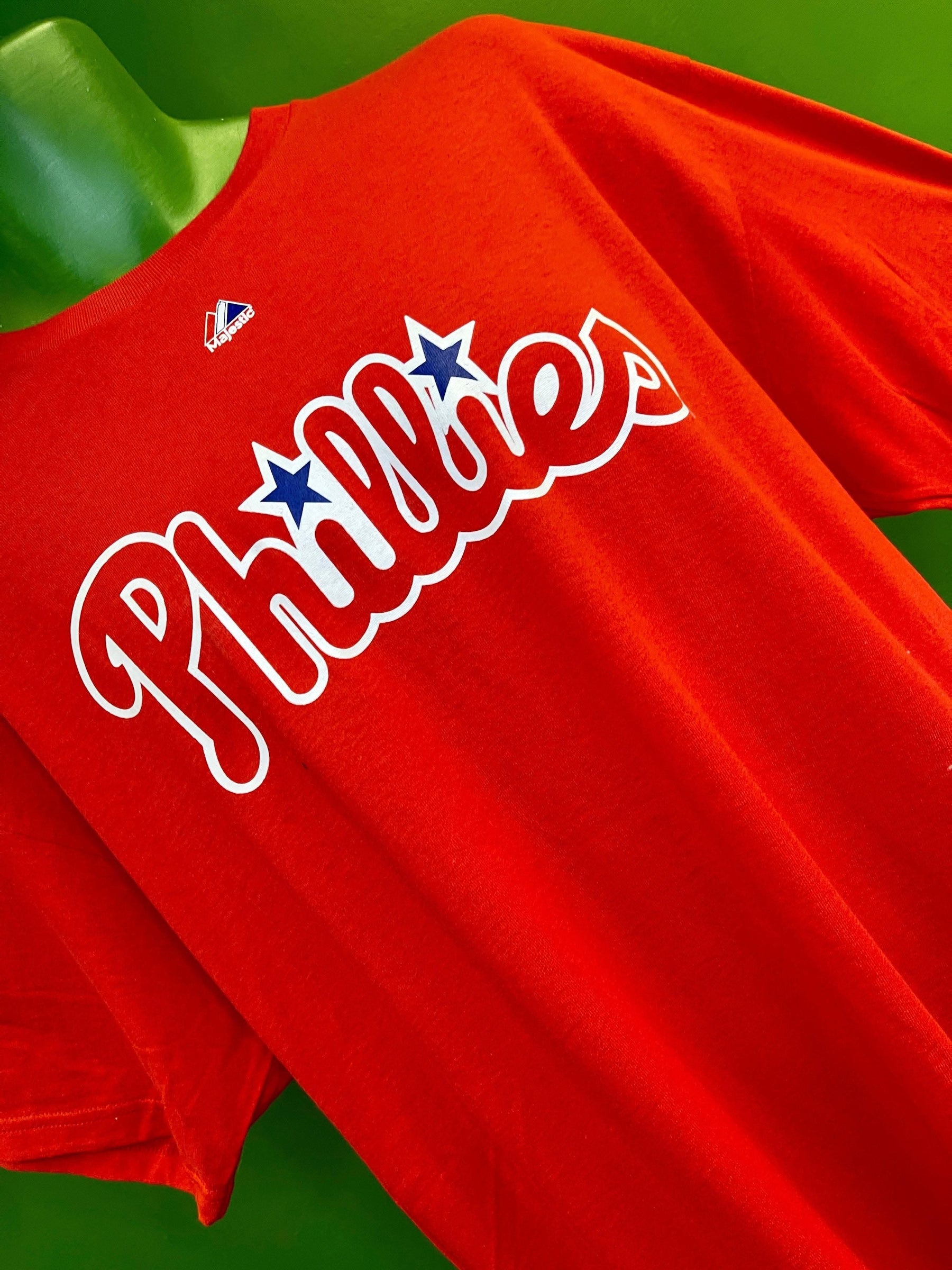 MLB Philadelphia Phillies Majestic Wordmark T-Shirt Men's Large NWT
