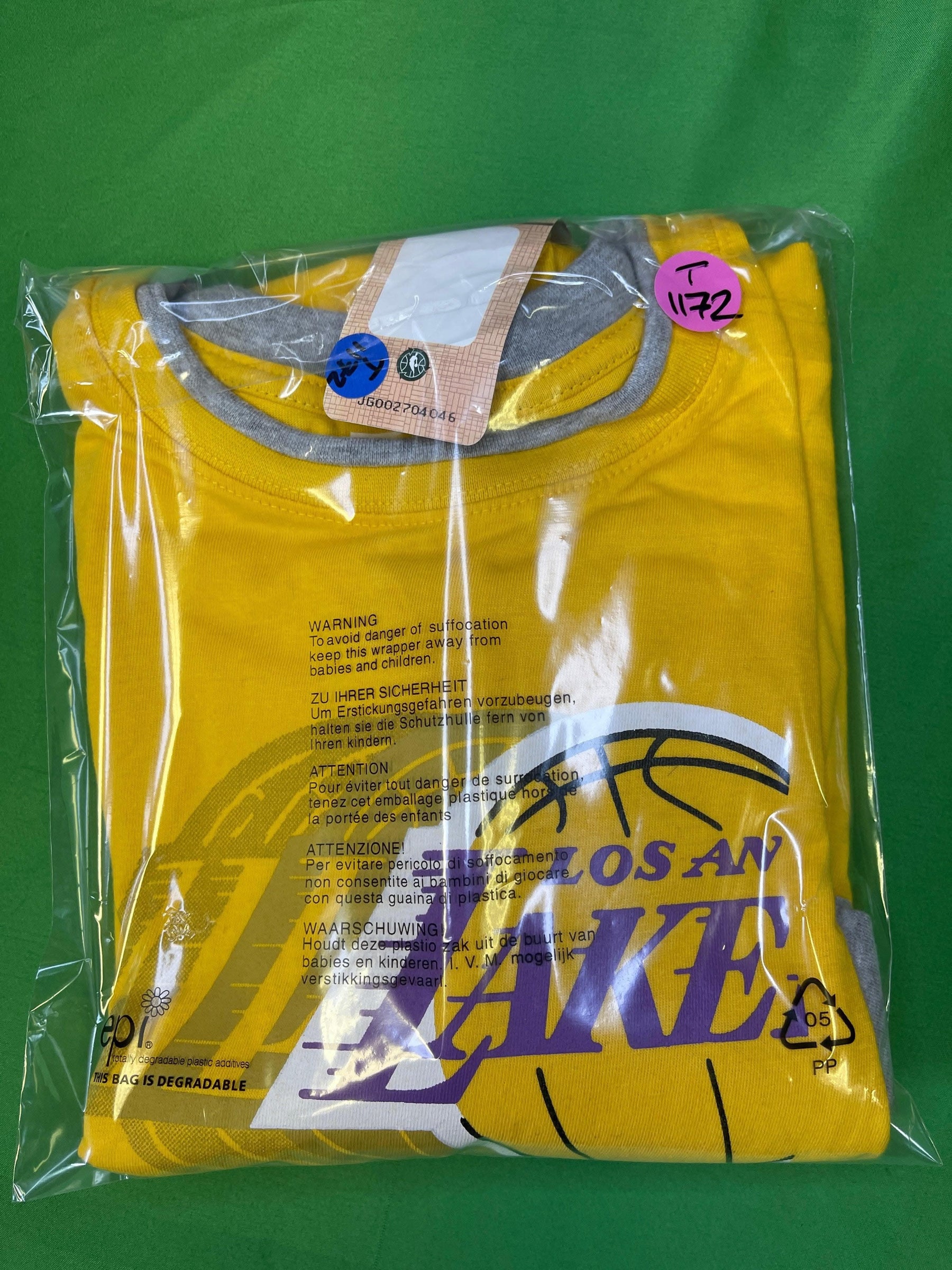NBA LA Lakers Majestic Hardwood Classics Double Layer L/S T-Shirt Youth X-Large NWT