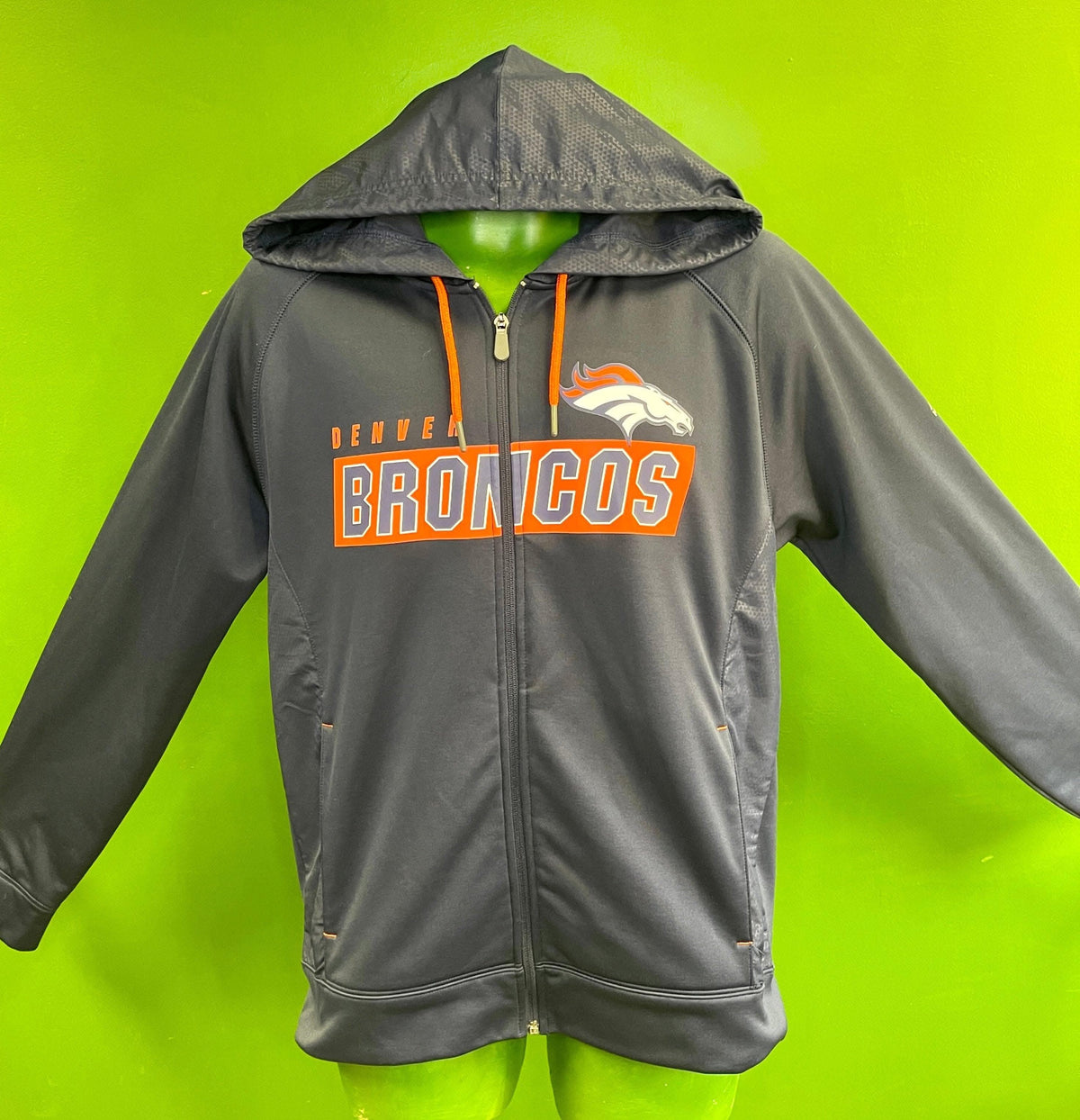 NFL Denver Broncos Majestic Therma Base Full Zip Jacket Men's Medium