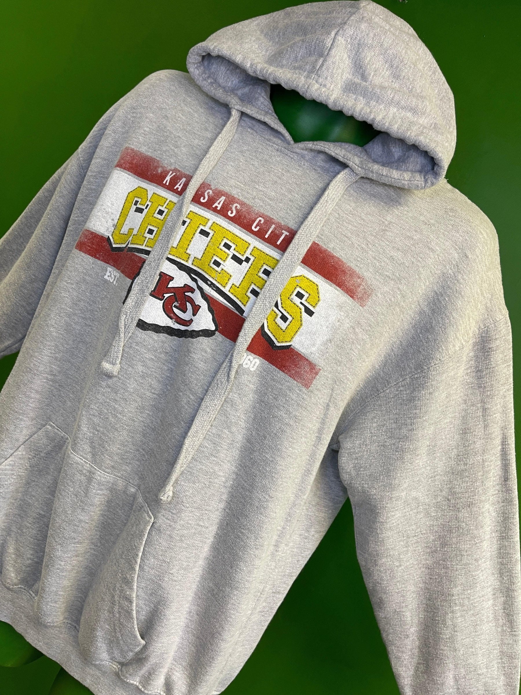 NFL Kansas City Chiefs Weathered Grey Pullover Hoodie Men's Large