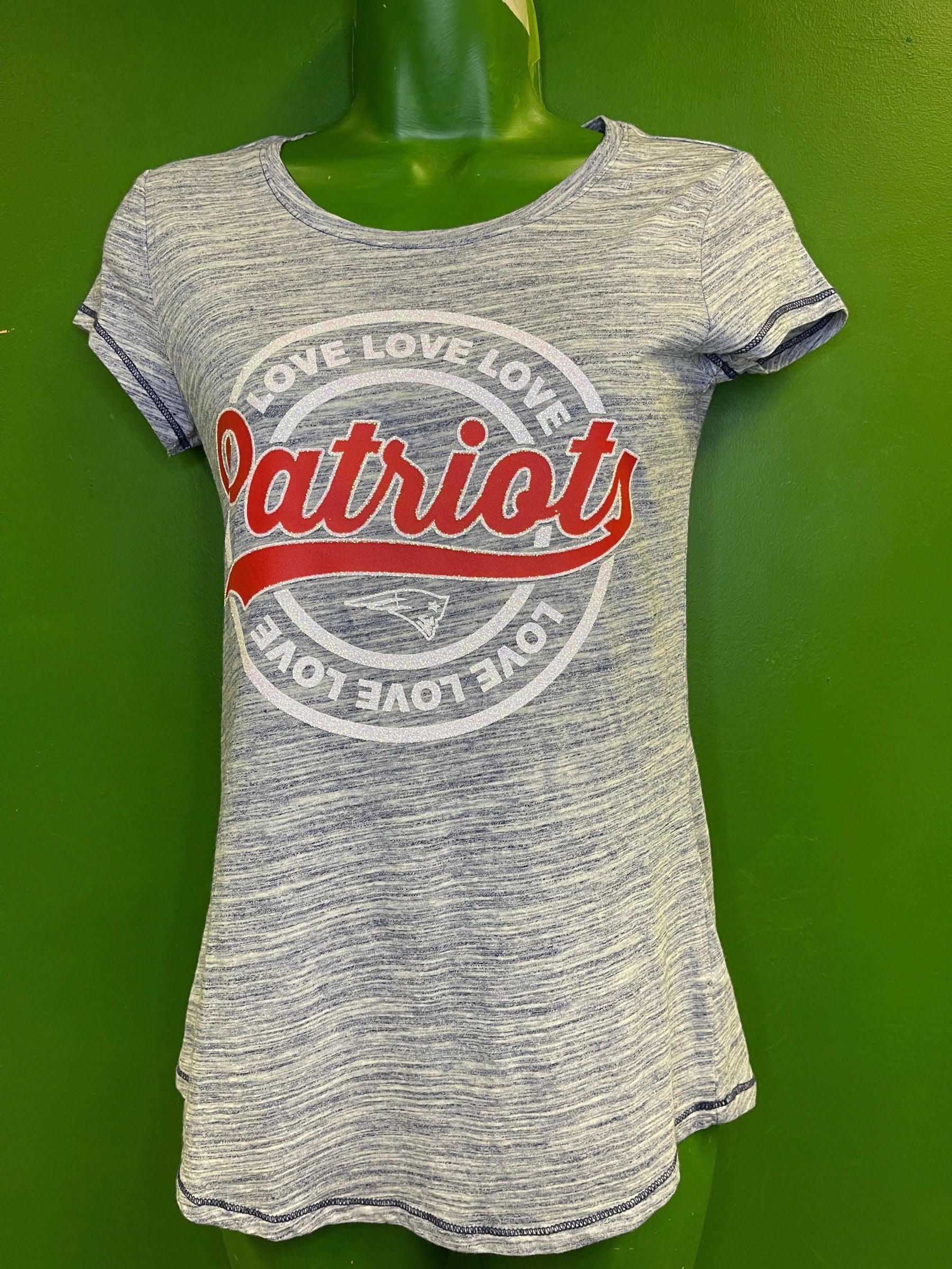 NFL New England Patriots Glittery T-Shirt Girls' Medium 12