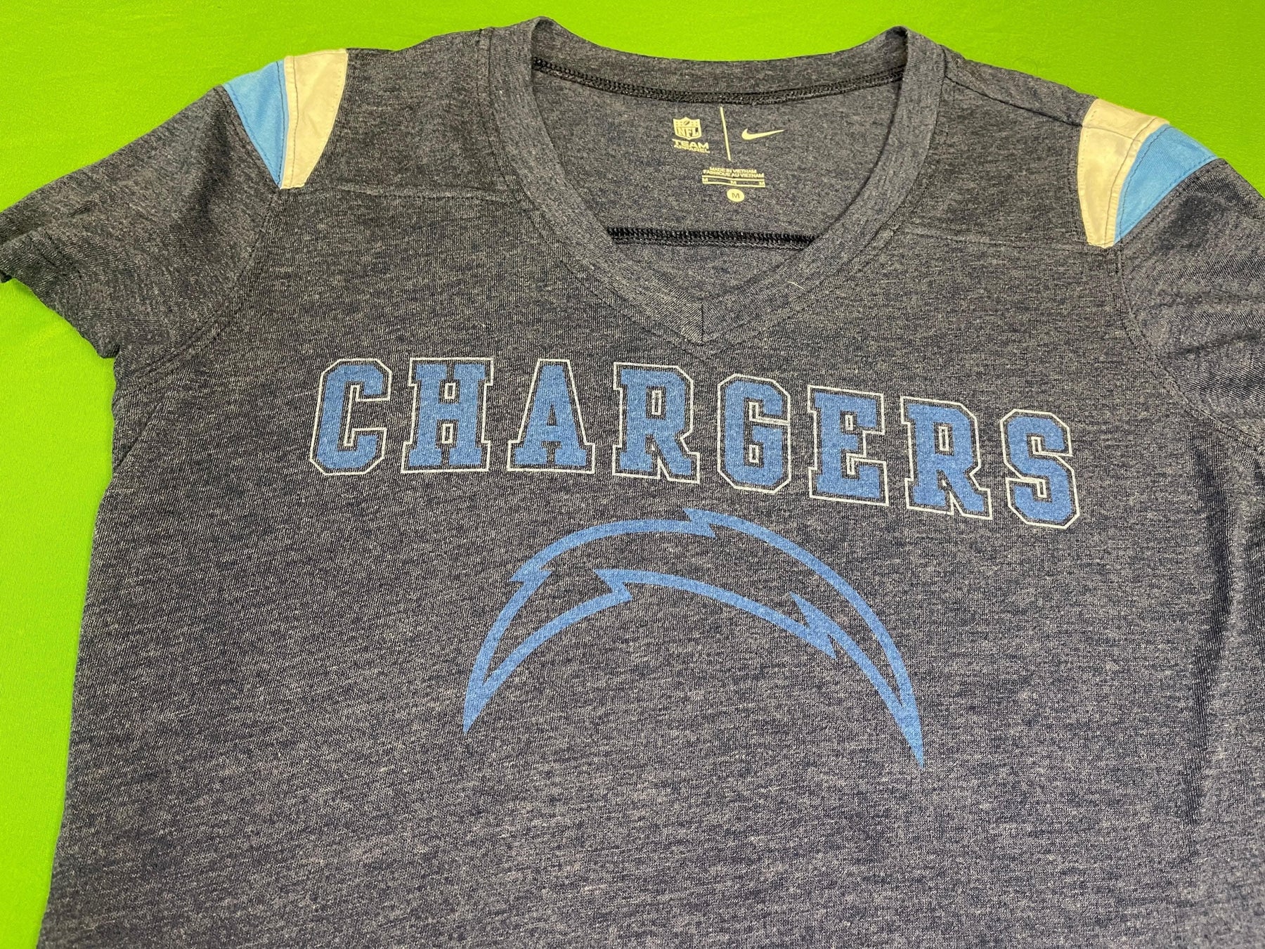 NFL Los Angeles Chargers Soft Blue V-neck T-Shirt Women's Medium