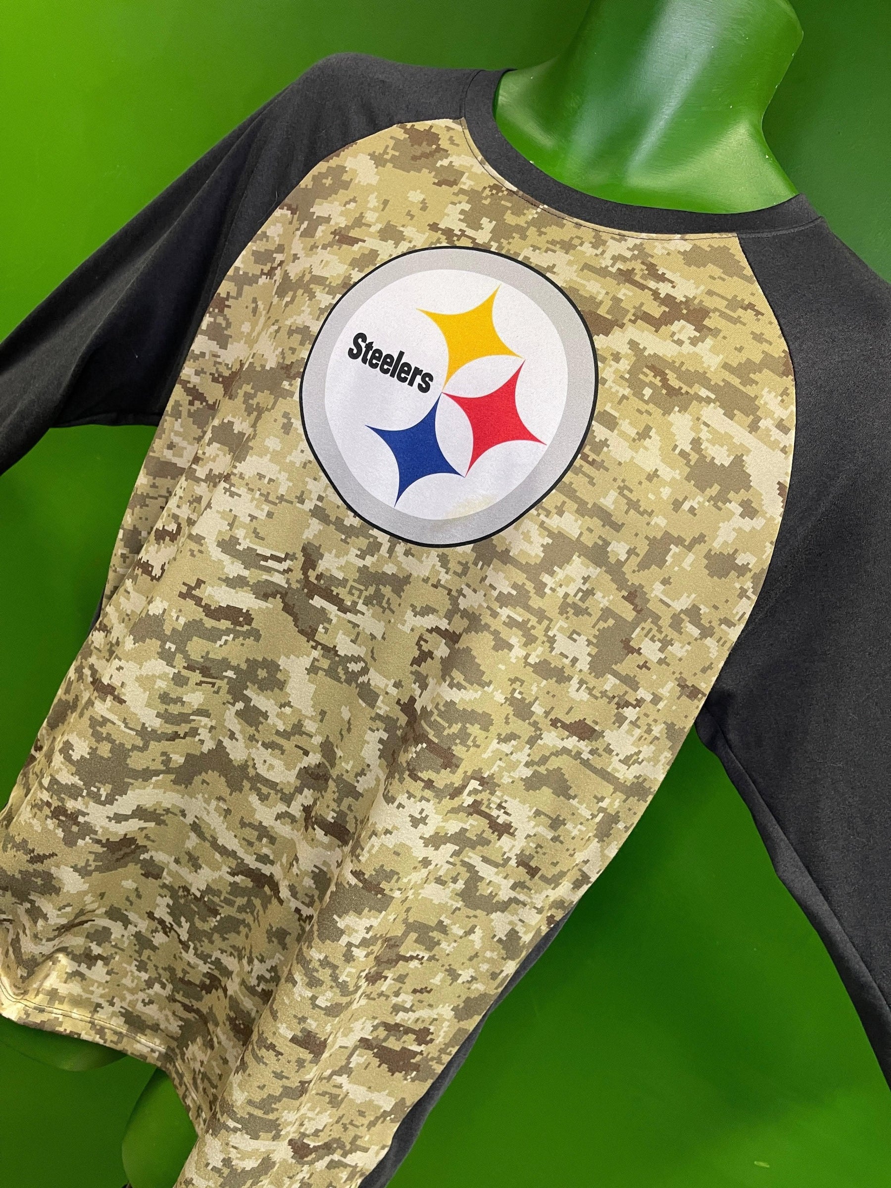 NFL Pittsburgh Steelers Salute to Service 3/4 Sleeve T-Shirt Men's Large