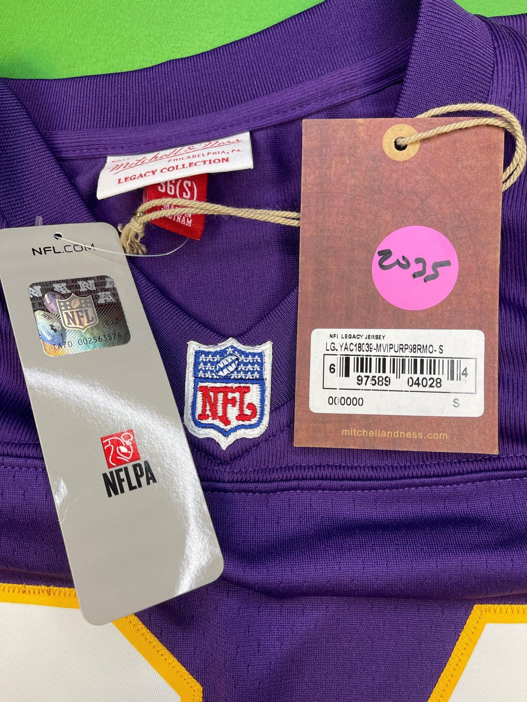 NFL Minnesota Vikings Randy Moss #84 Mitchell & Ness Throwback Jersey Men's Small NWT