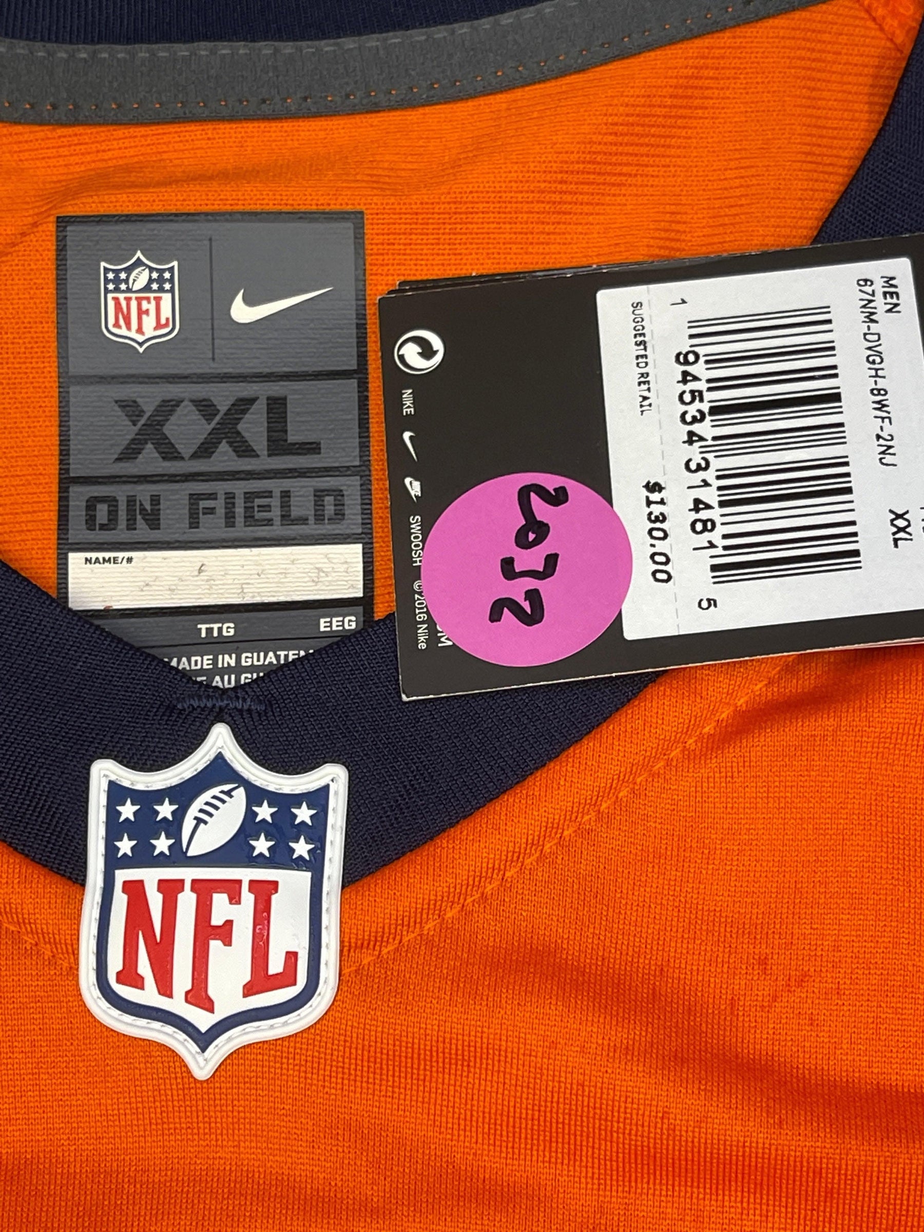 NFL Denver Broncos Courtland Sutton #14 Game Jersey Men's 2X-Large NWT