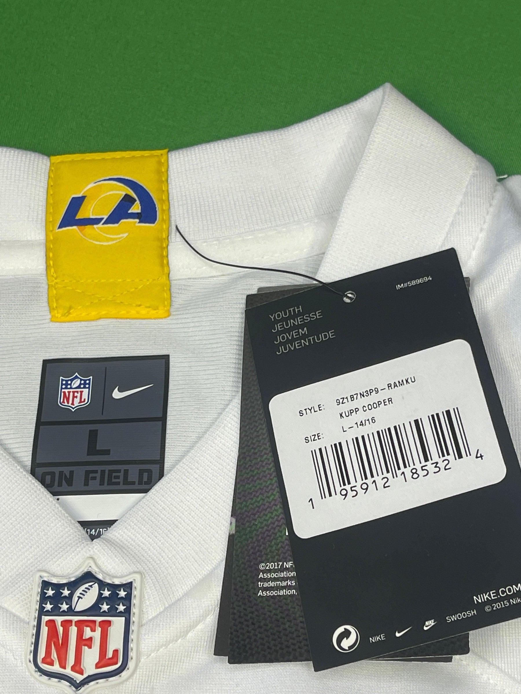 NFL Los Angeles Rams Cooper Kupp #10 Game Jersey Youth Large 14-16 NWT