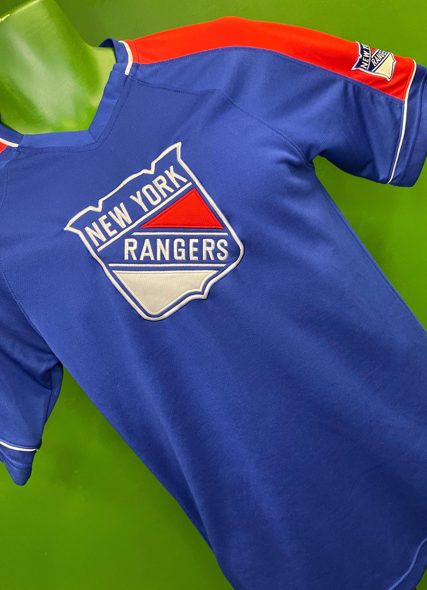 NHL New York Rangers Majestic Stitched Jersey-Style Top Men's Small