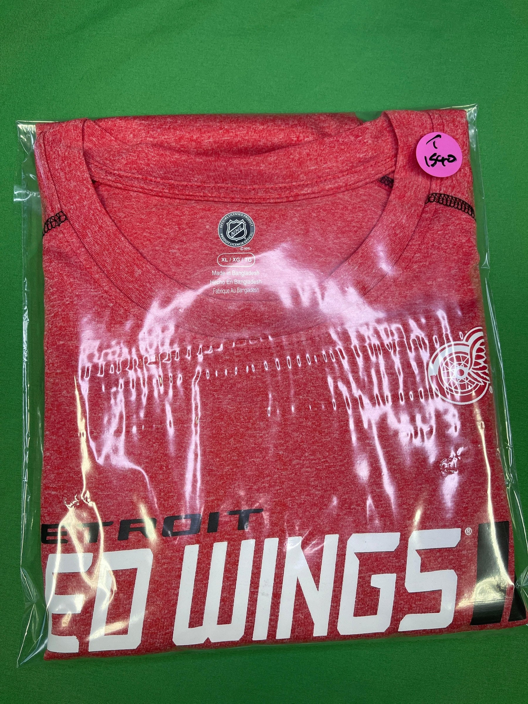 NHL Detroit Red Wings Red Sports T-Shirt Men's X-Large