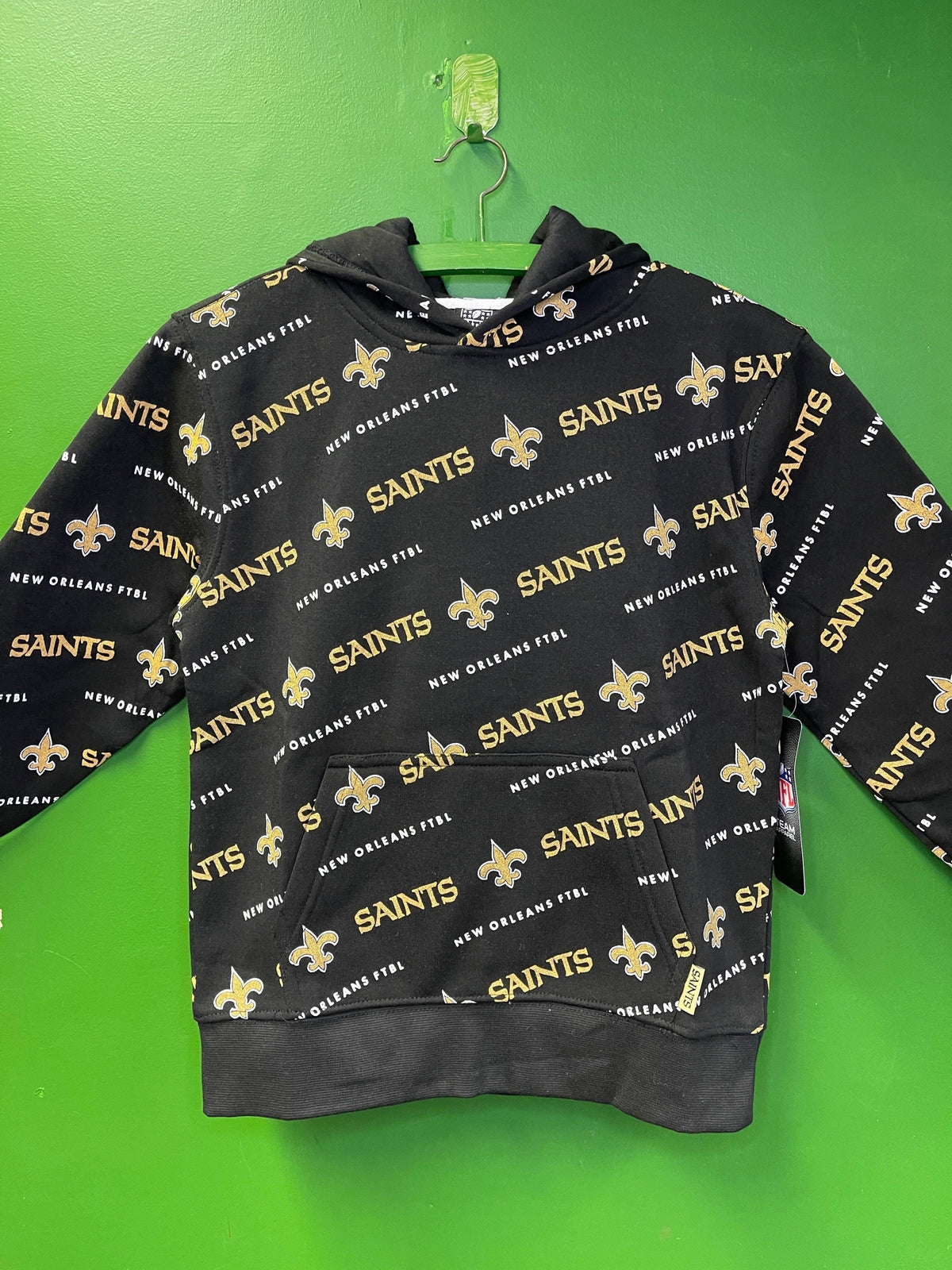 NFL New Orleans Saints Overall Print Hoodie Youth Small 8 NWT