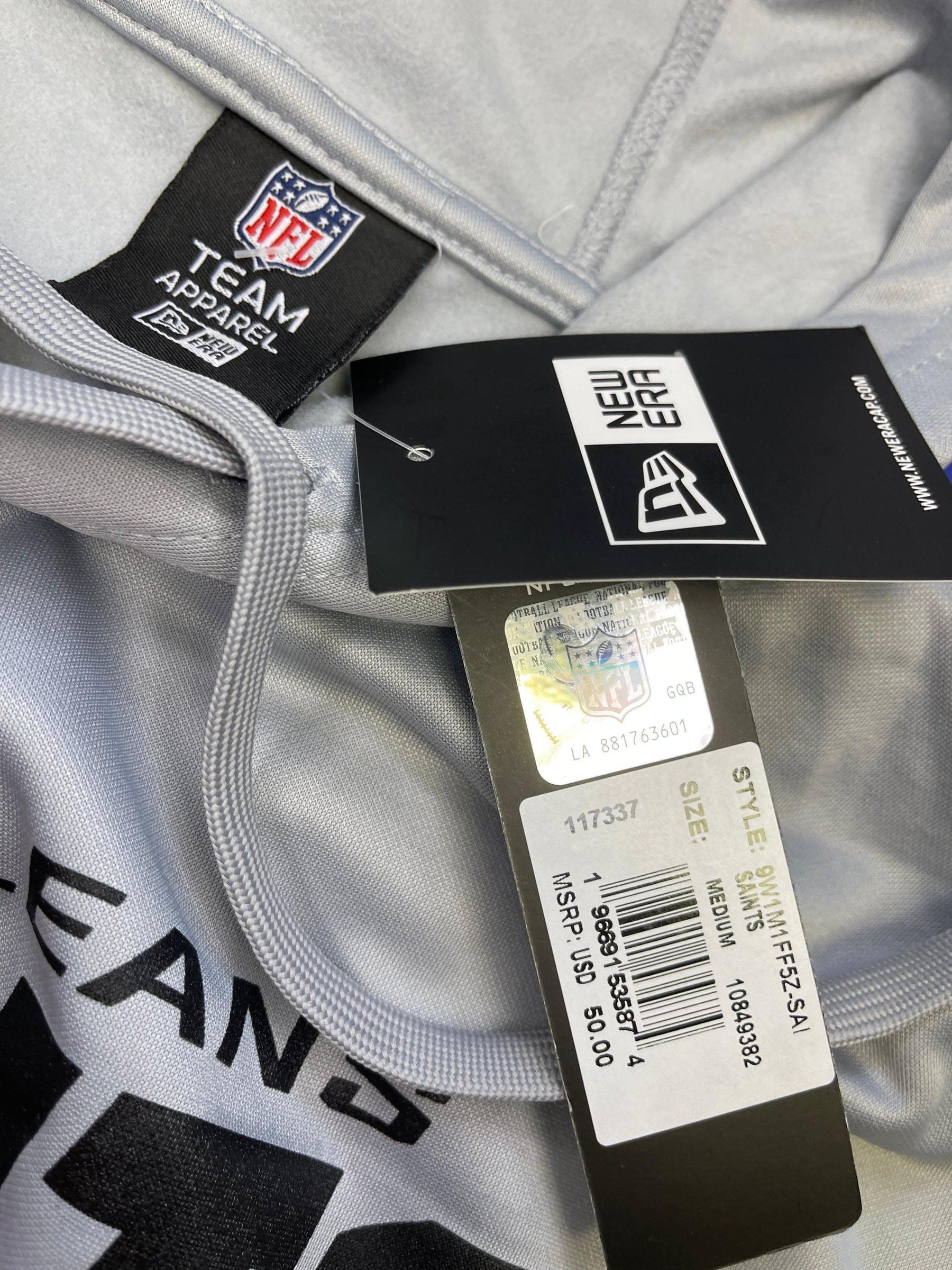 NFL New Orleans Saints New Era Combine Training Hoodie Men's Medium NWT