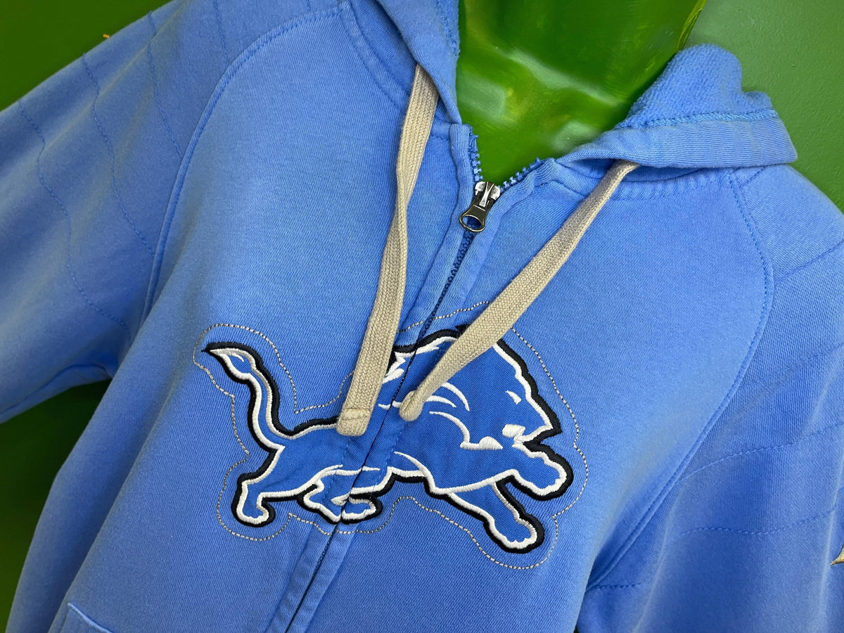 NFL Detroit Lions Majestic Old School Stitched Full Zip Hoodie Jacket Women's Medium