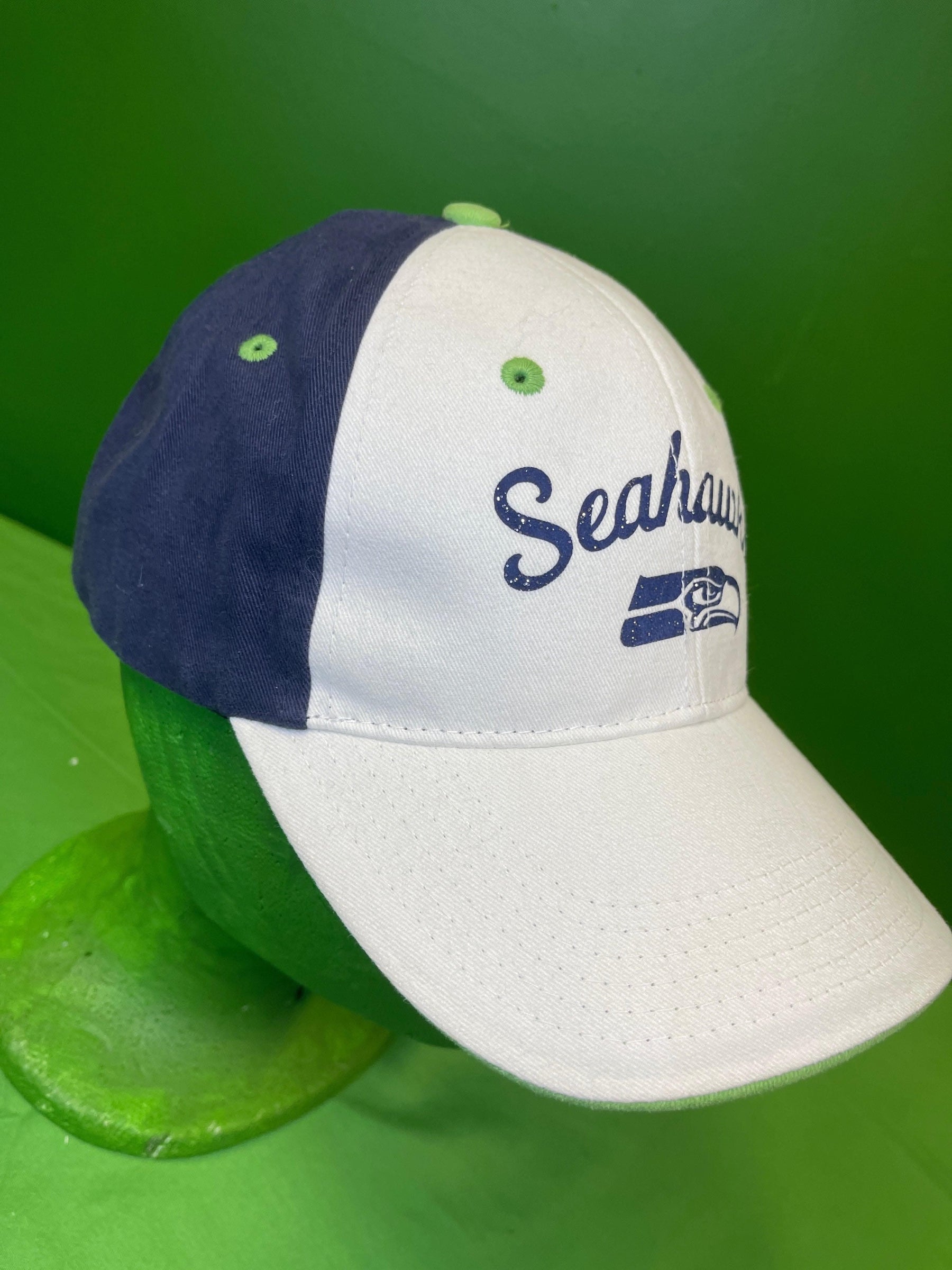 NFL Seattle Seahawks White 100% Cotton Baseball Hat/Cap Youth OSFA