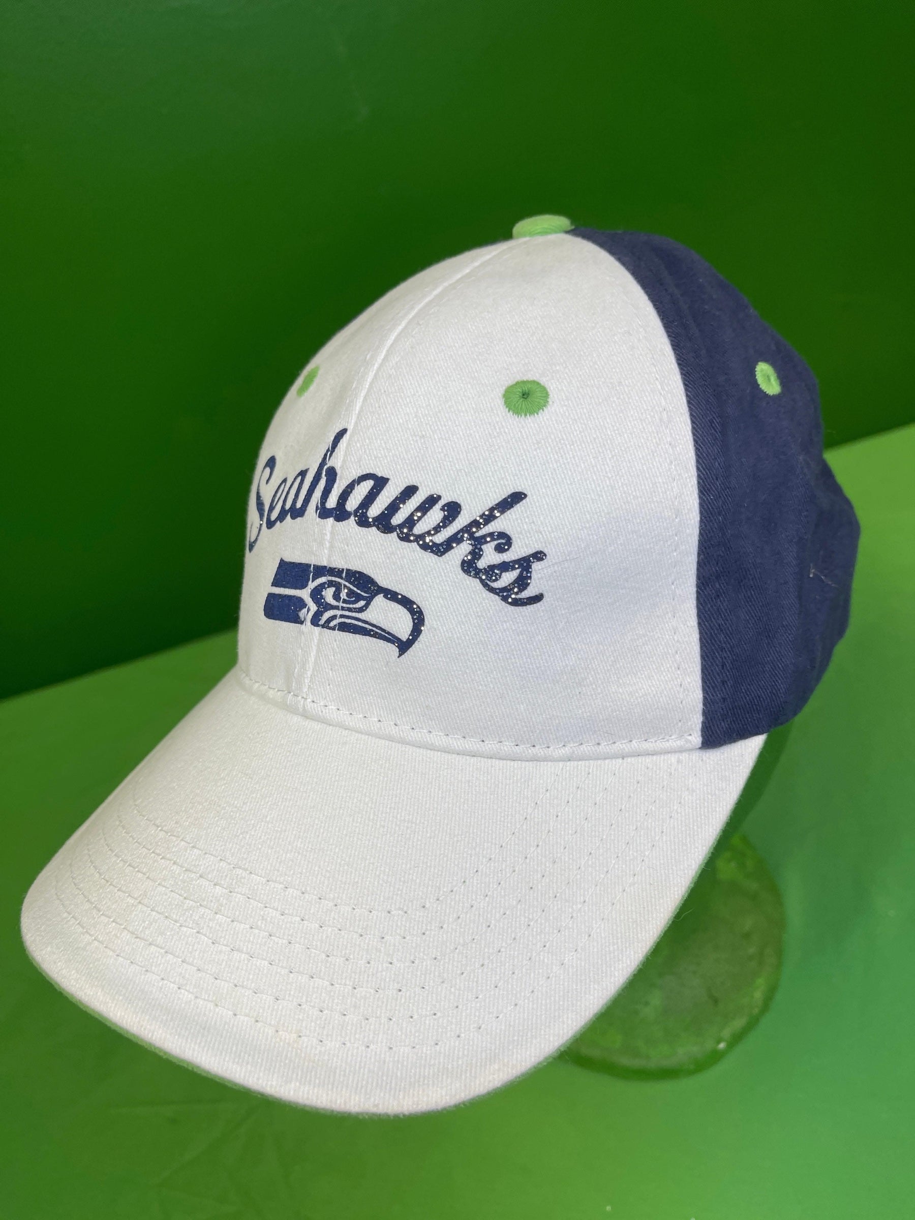 NFL Seattle Seahawks White 100% Cotton Baseball Hat/Cap Youth OSFA
