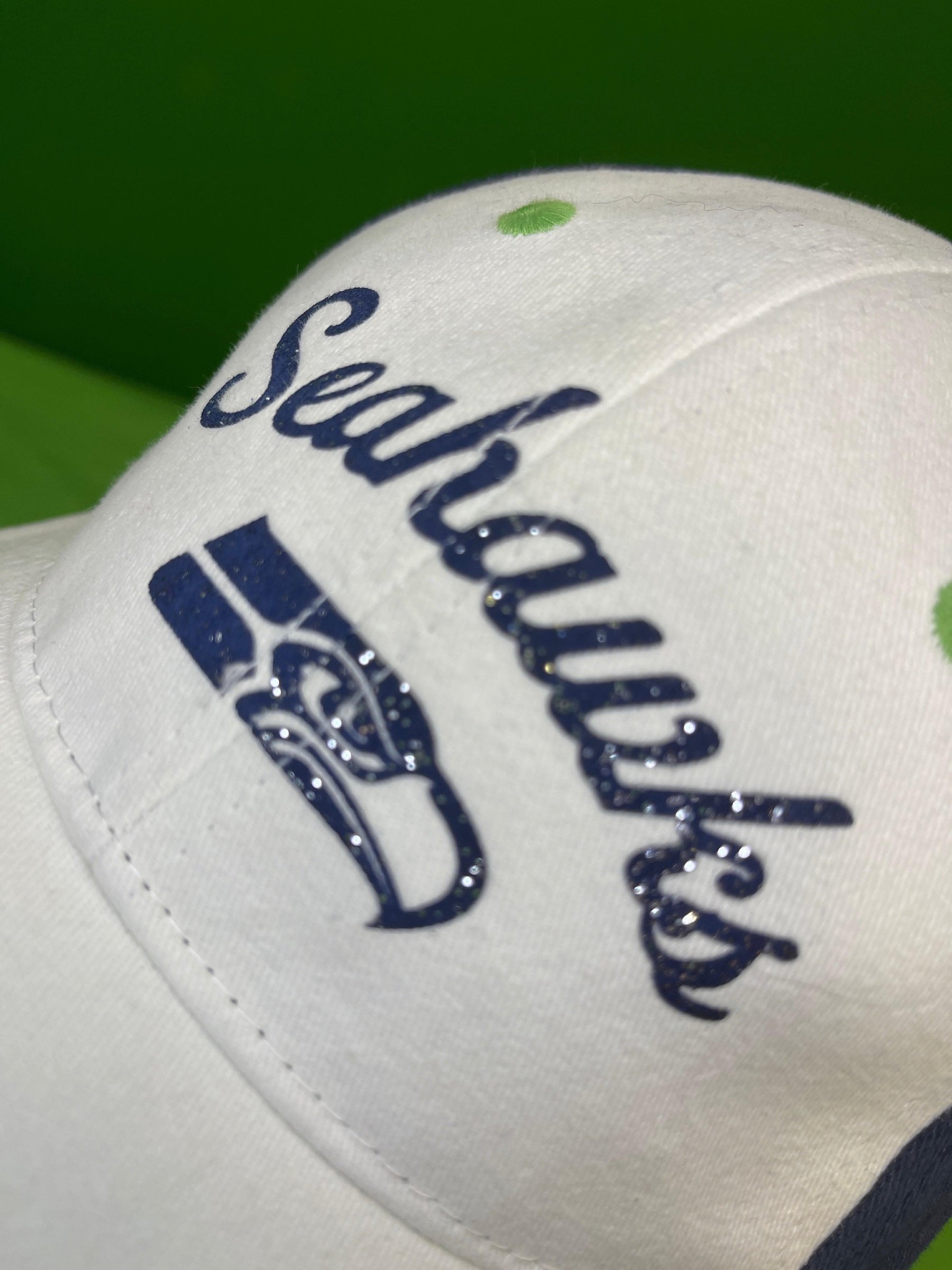 NFL Seattle Seahawks White 100% Cotton Baseball Hat/Cap Youth OSFA