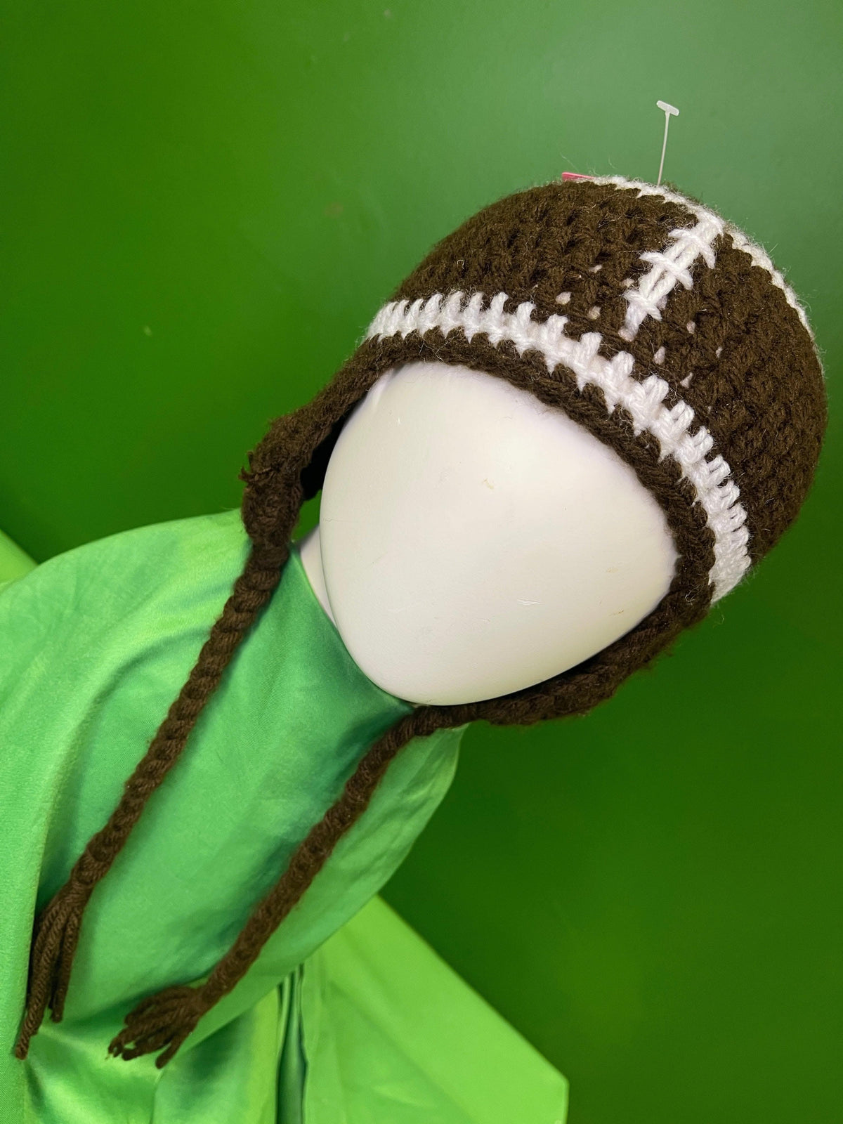 American Football Handmade Knitted Woolly Tassel Hat Baby OSFM