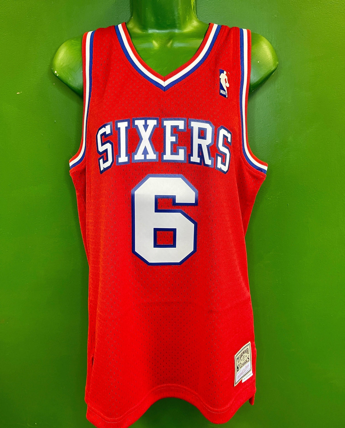 NBA Philadelphia 76ers J Erving Mitchell & Ness Stitched Jersey Women's Medium NWT