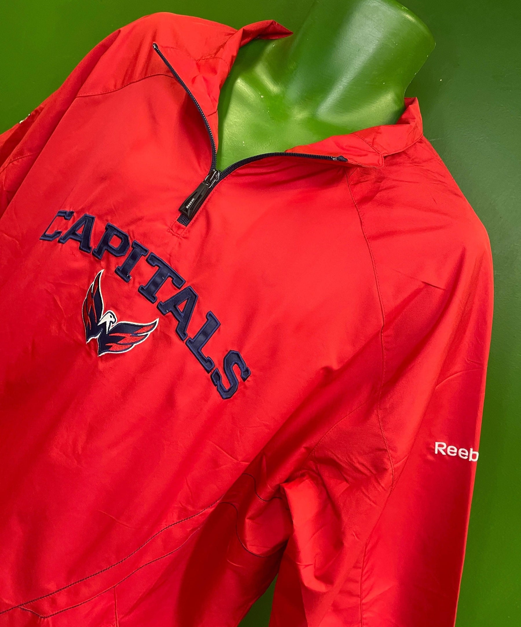 NHL Washington Capitals Reebok 1/4 Zip Pullover Windbreaker Men's X-Large