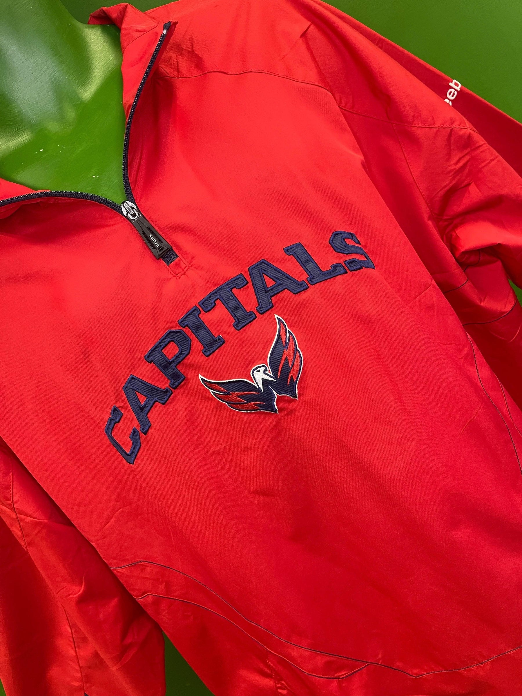 NHL Washington Capitals Reebok 1/4 Zip Pullover Windbreaker Men's X-Large
