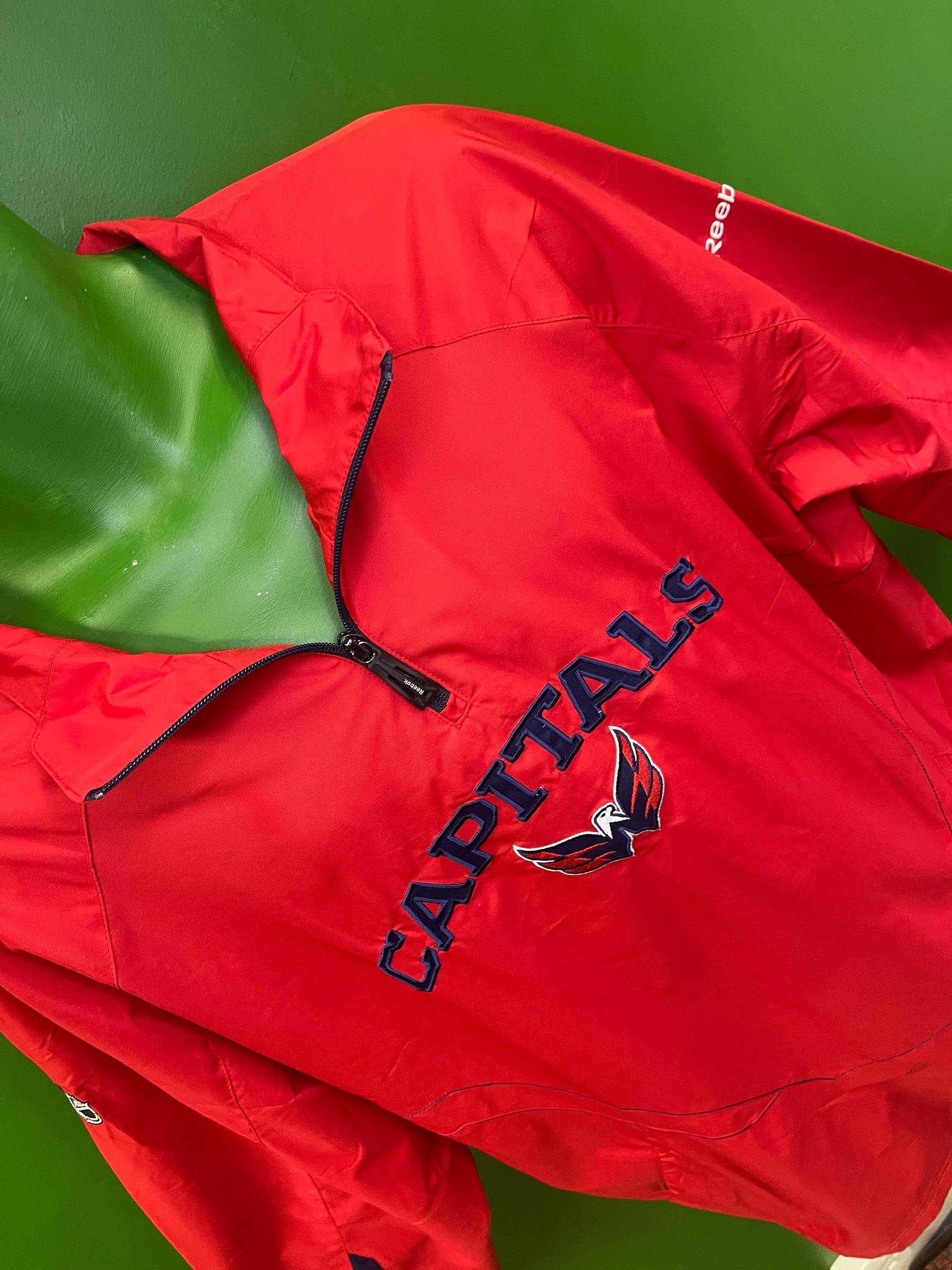 NHL Washington Capitals Reebok 1/4 Zip Pullover Windbreaker Men's X-Large