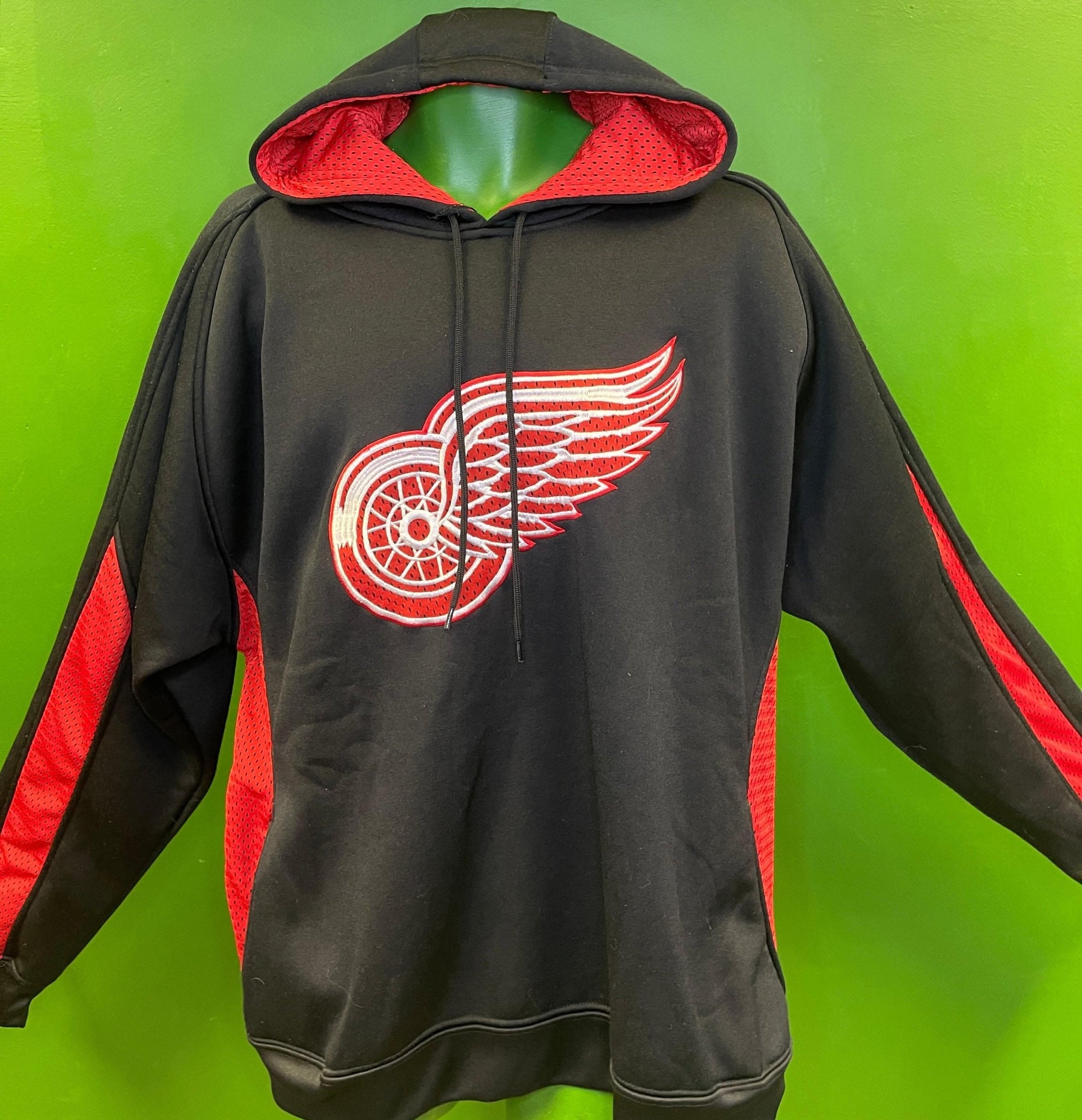 NHL Detroit Red Wings Mesh Look Stitched Pullover Hoodie Men's 2X-Large