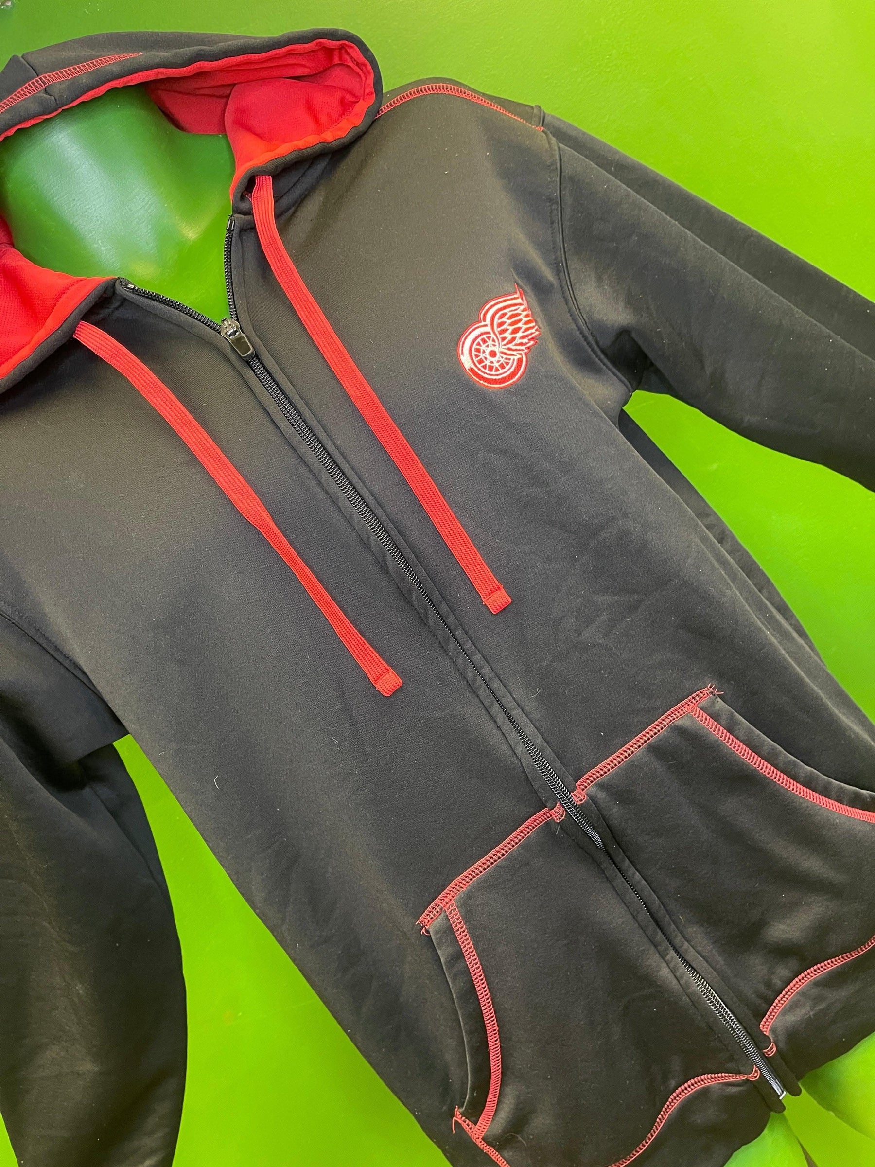 NHL Detroit Red Wings Black Full-Zip Hoodie Men's Small