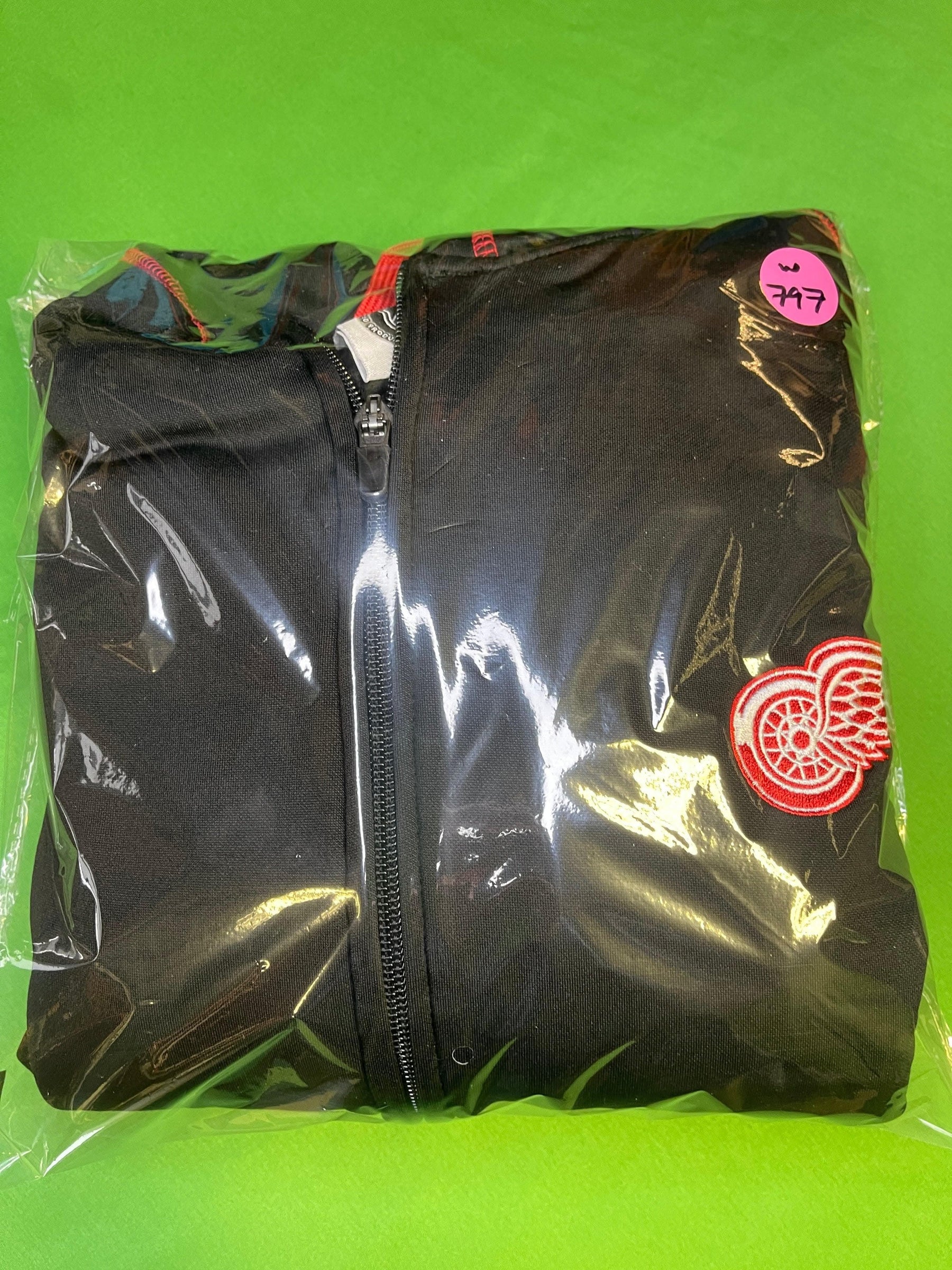 NHL Detroit Red Wings Black Full-Zip Hoodie Men's Small