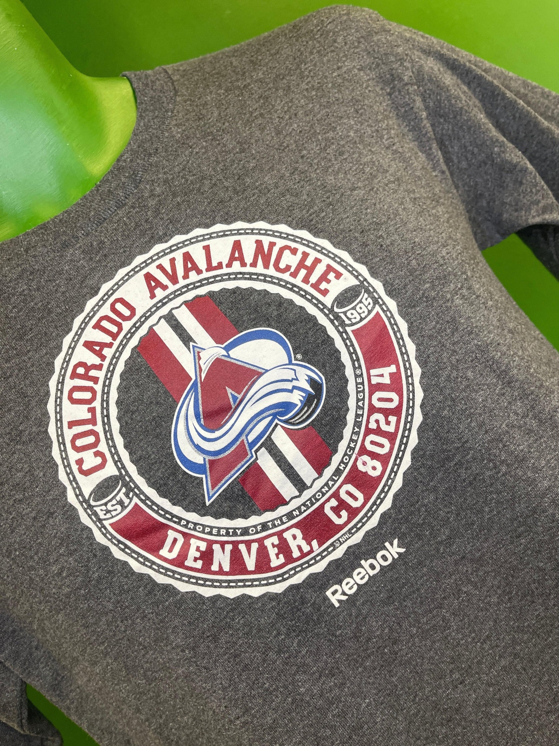 NHL Colorado Avalanche Reebok Grey L/S T-Shirt Youth Medium 10-12