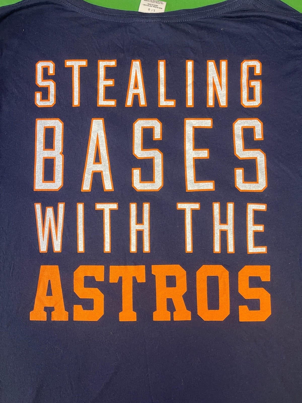 MLB Houston Astros Victoria's Secret PINK V-Neck T-Shirt Women's Large