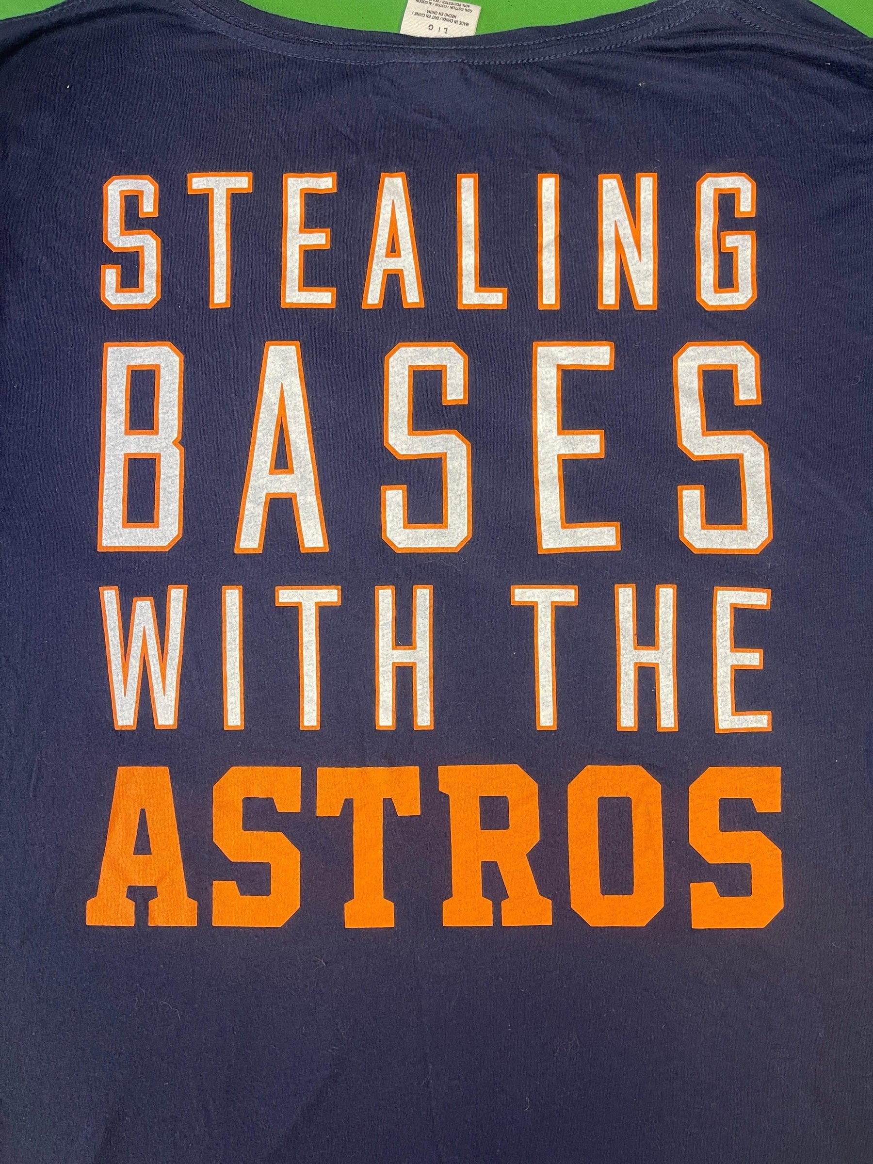 MLB Houston Astros Victoria's Secret PINK V-Neck T-Shirt Women's Large