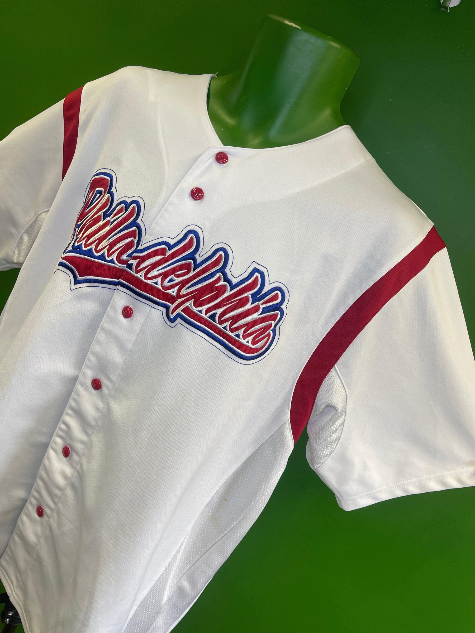 MLB Philadelphia Phillies Dynasty White Vintage Stitched Jersey Men's Large 42-44