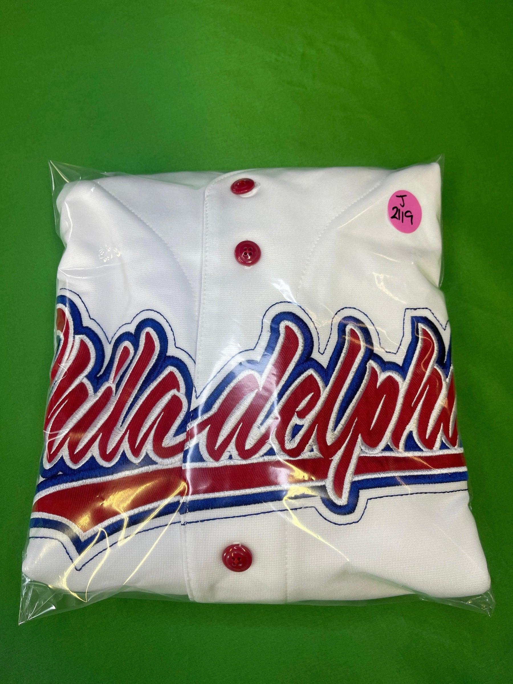 MLB Philadelphia Phillies Dynasty White Vintage Stitched Jersey Men's Large 42-44