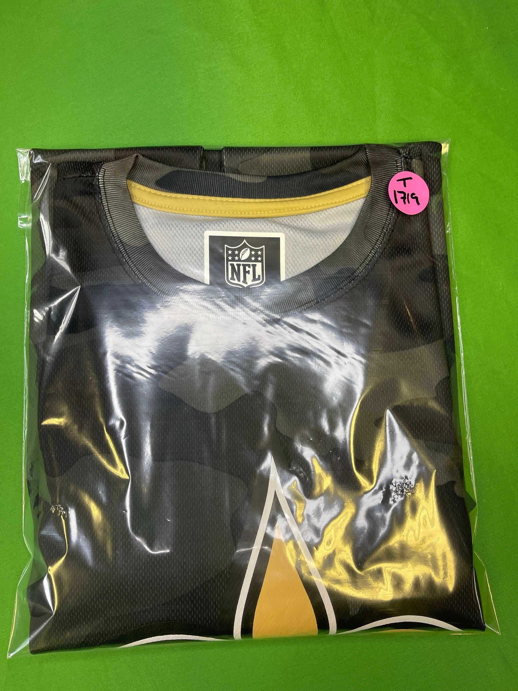 NFL New Orleans Saints Camo Large Logo T-Shirt Men's Small NWT