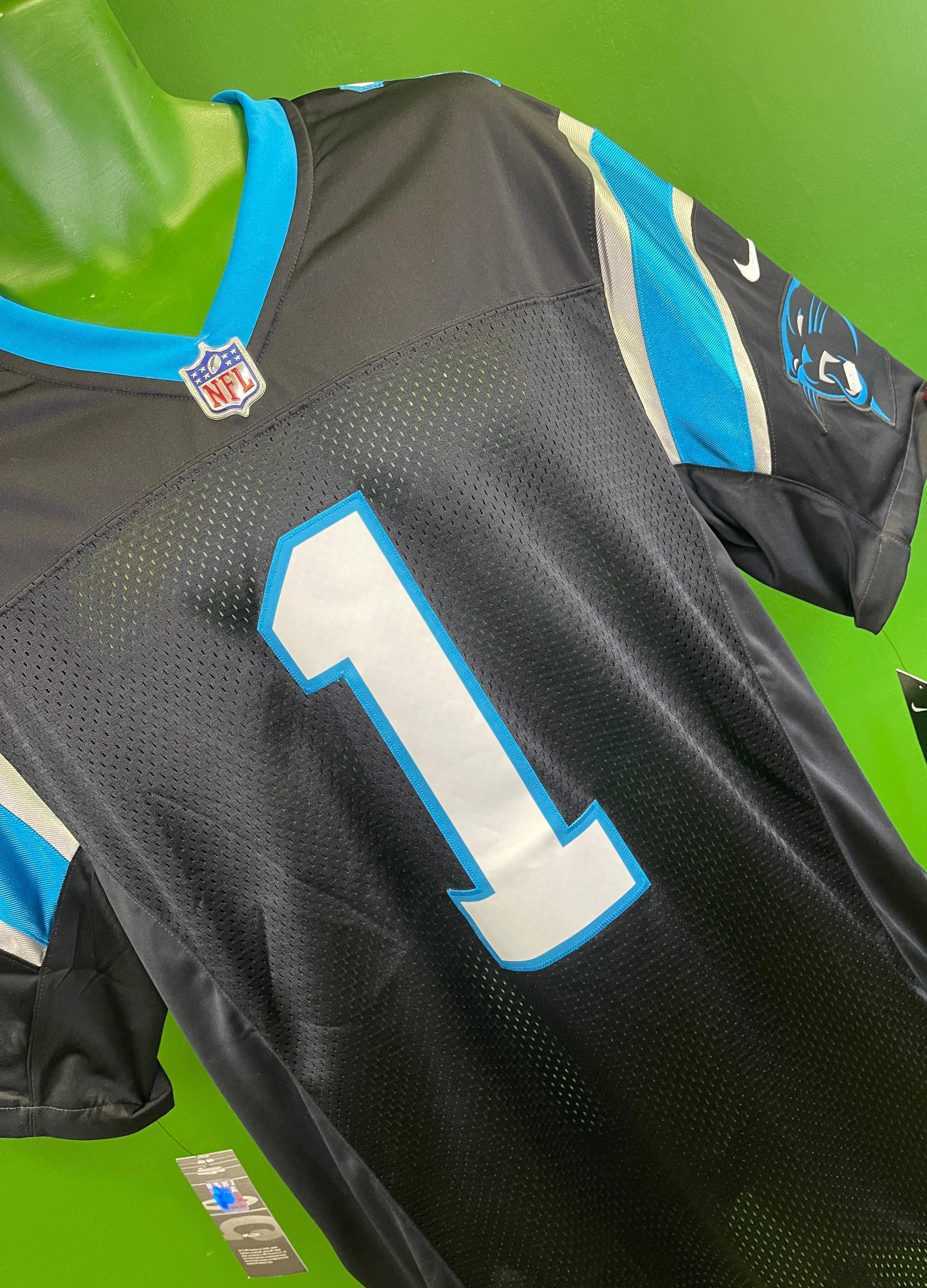 New Cam Newton Mens Medium Teal Carolina Panthers Limited Nike Tags Jersey  NWT