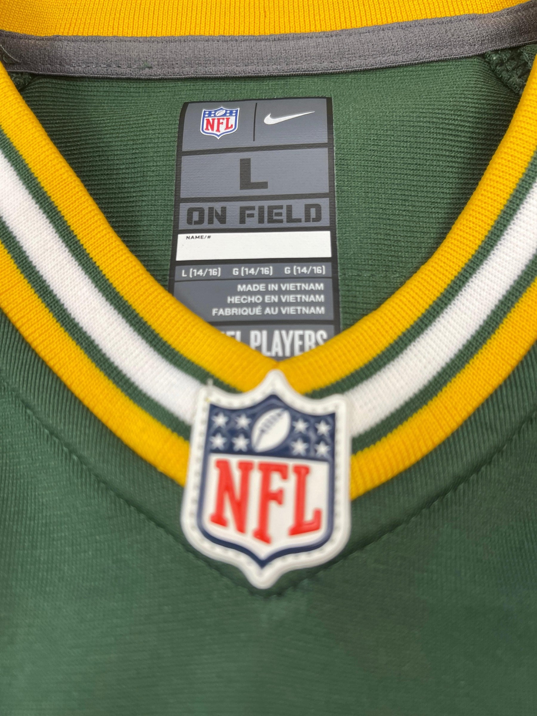 NFL Green Bay Packers Rodgers #12 Game Jersey Youth Large 14-16 NWOT