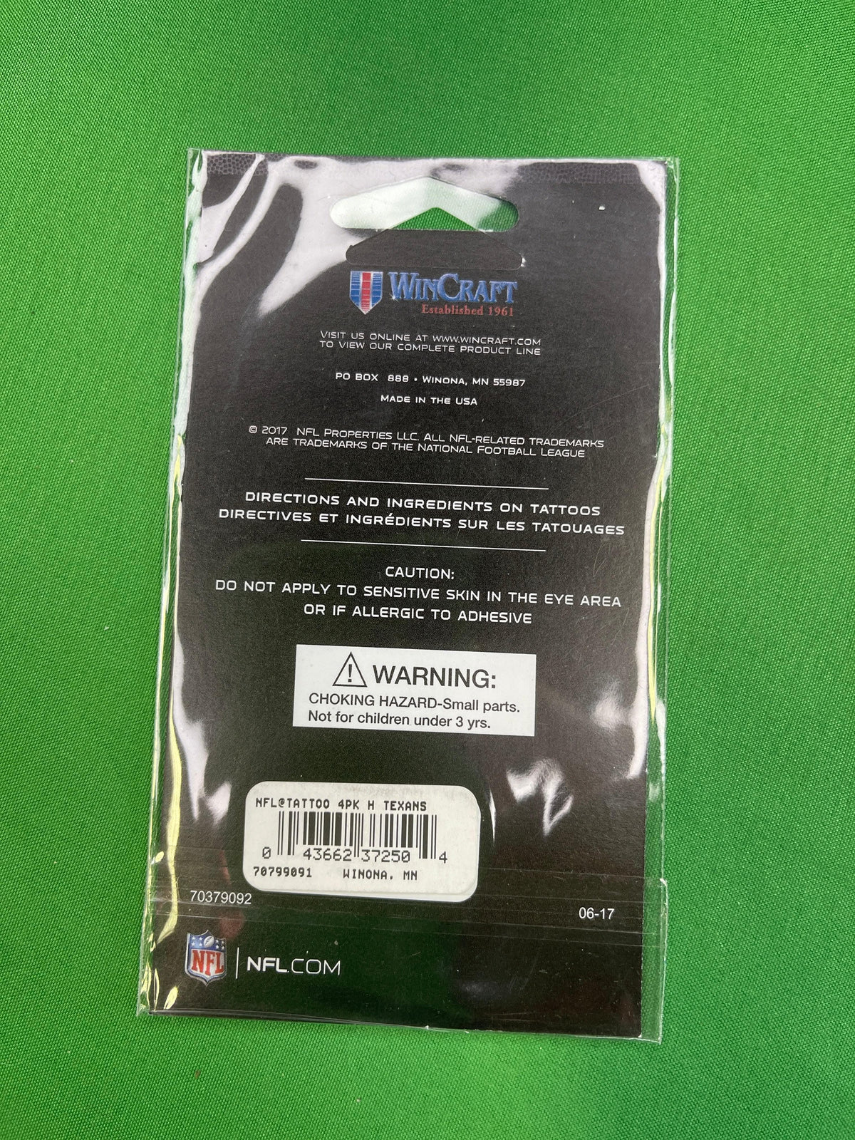 NFL Houston Texans 4-Pack Temporary Tattoos NWT