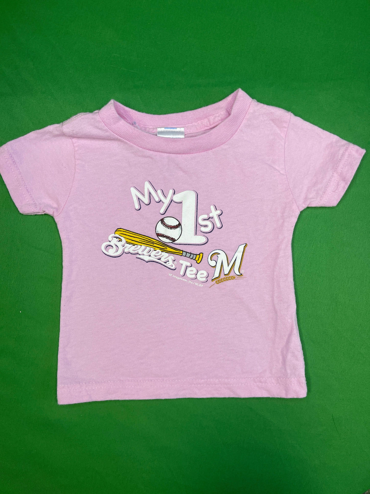 MLB Milwaukee Brewers 100% Cotton Pink T-Shirt Infant Baby 6-9 months